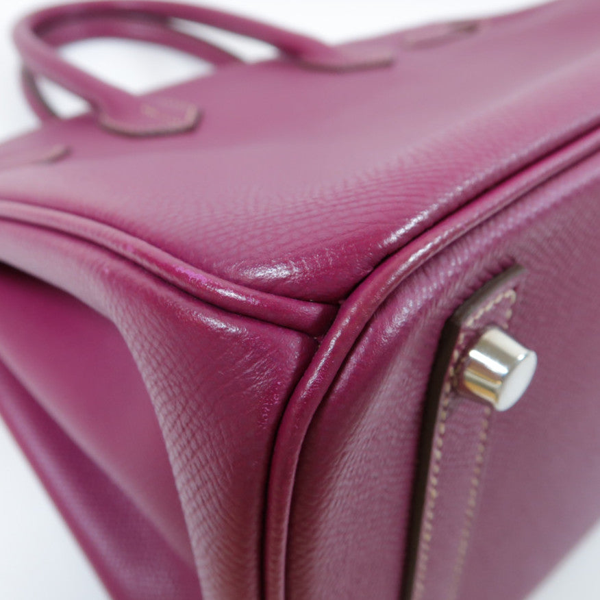 HERMES Epsom皮革Birkin 30銀扣手挽袋Tosca桃紫色