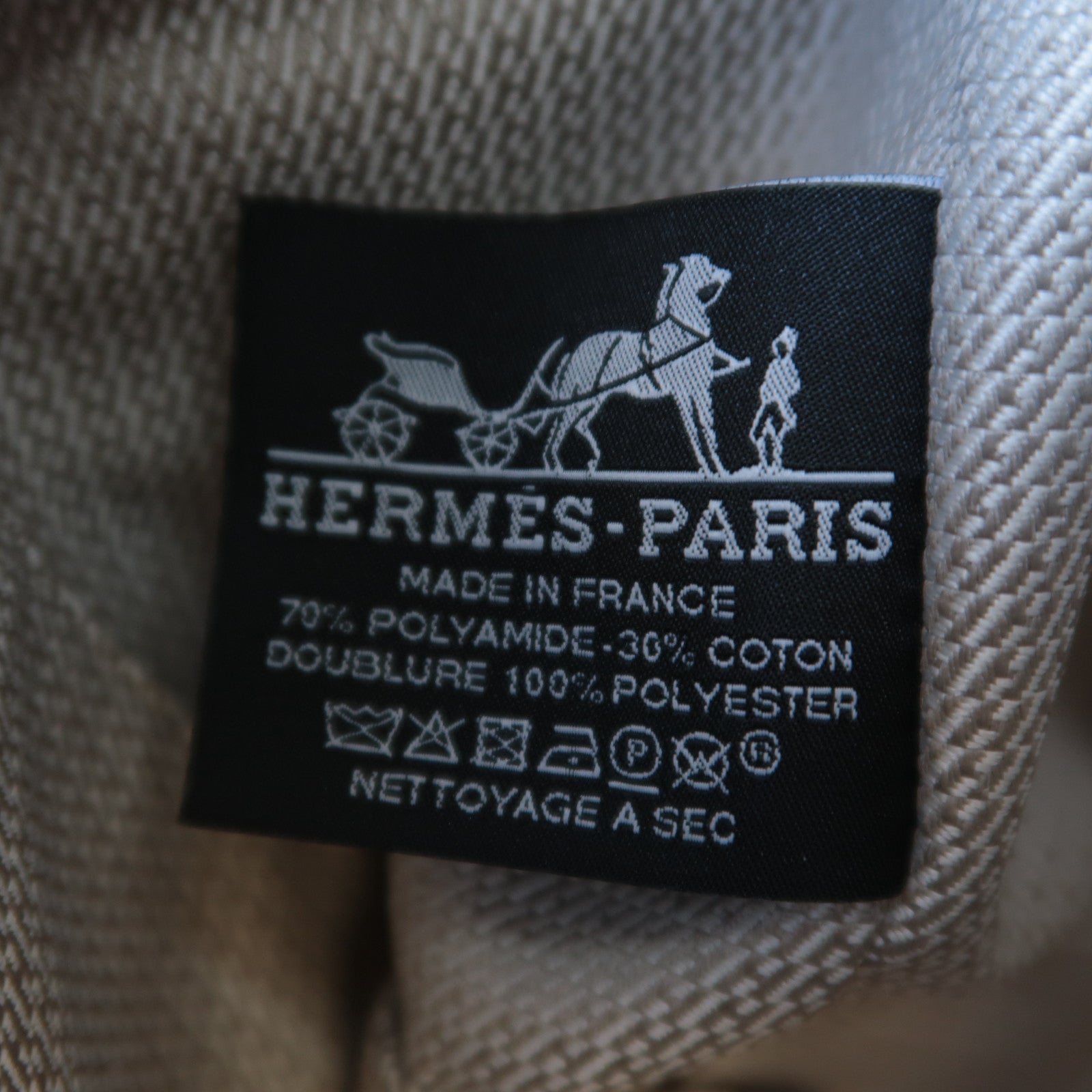 HERMES 帆布Bride A Brac PM銀扣手挽袋黑色