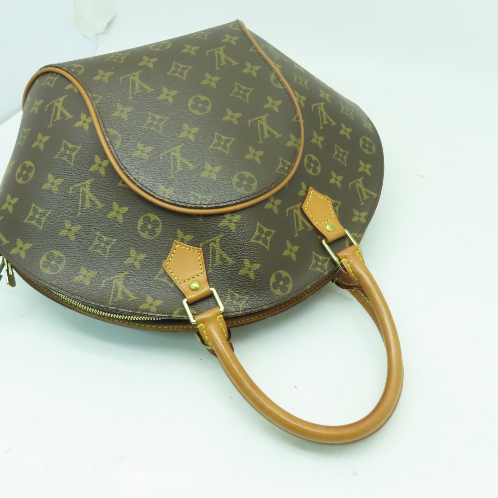 LOUIS VUITTON Monogram Elipse MM金扣手挽袋啡色