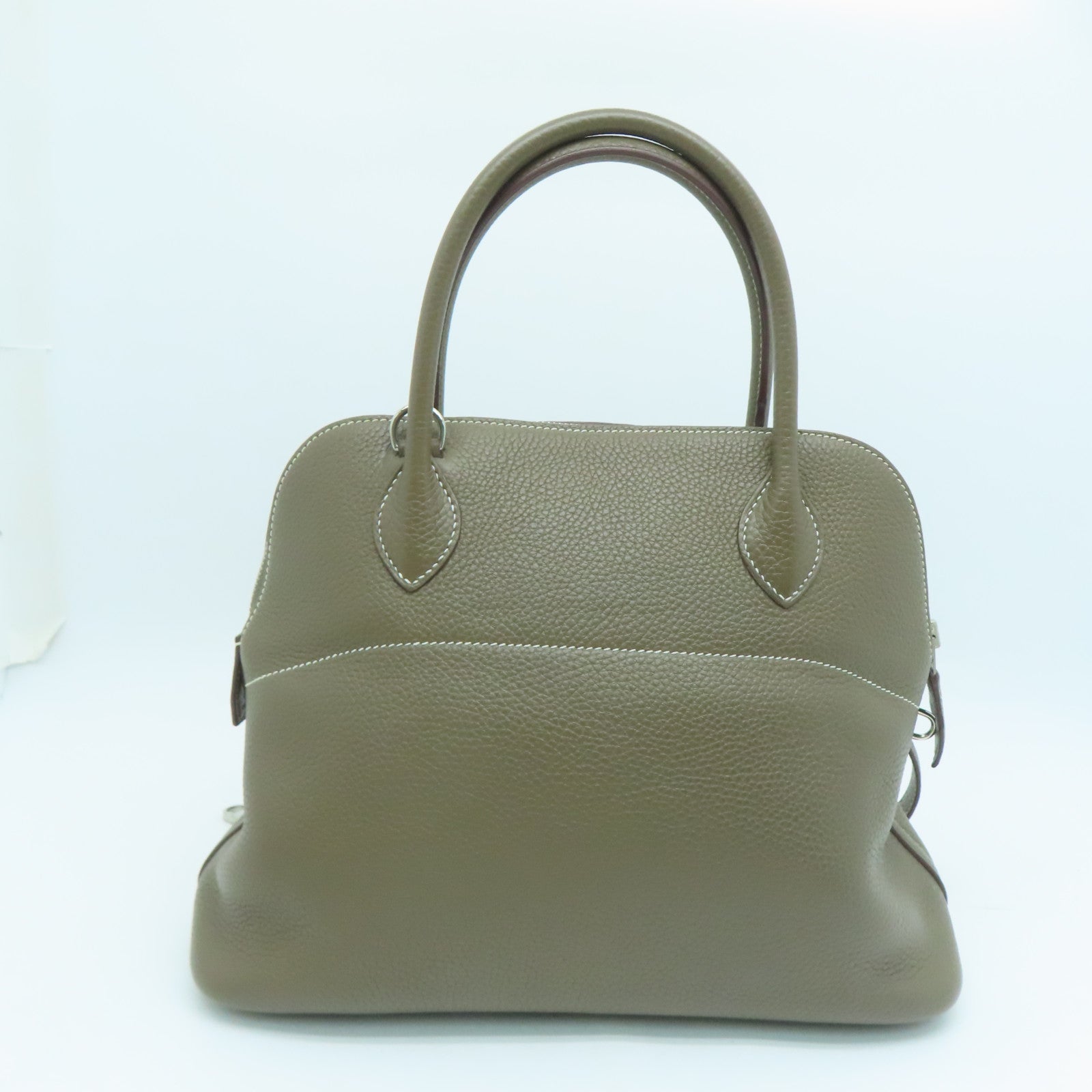HERMES Togo皮革Bolide 31銀扣手挽肩背兩用袋Etoupe/啡色