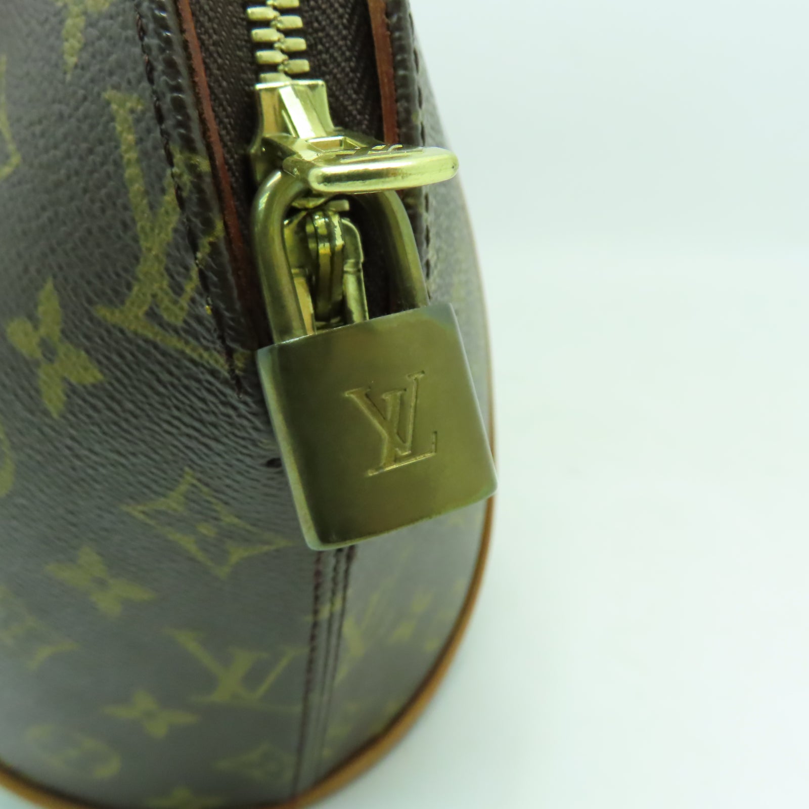 LOUIS VUITTON Monogram Elipse MM金扣手挽袋啡色