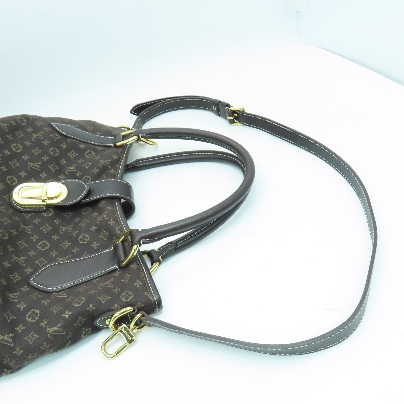 LOUIS VUITTON Monogram Mini Lin Shoulder Bag金扣肩背袋啡色