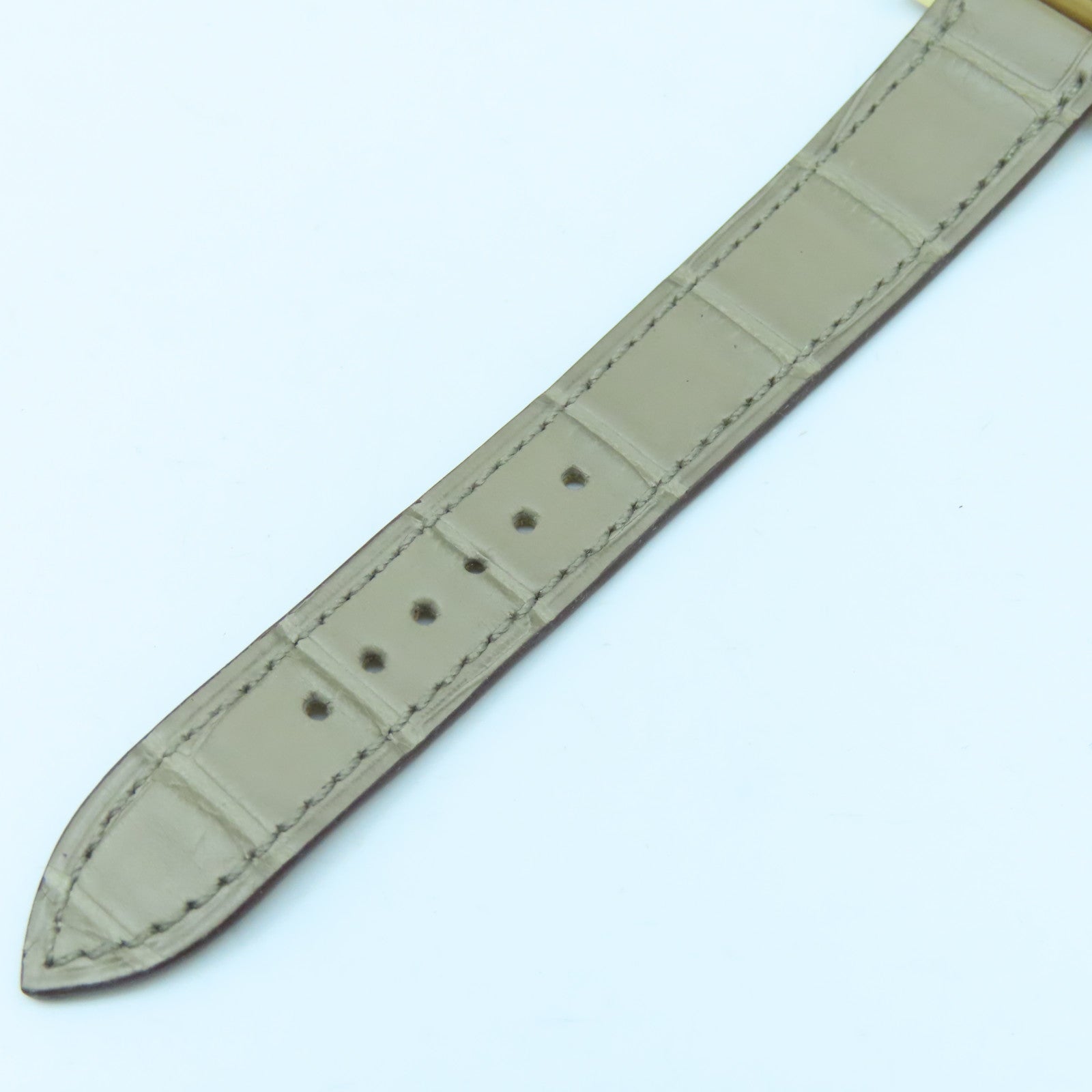 HERMES Heure H Small Stainless Steel/Leather Band Watch Quartz Movement White/Elephant Gray