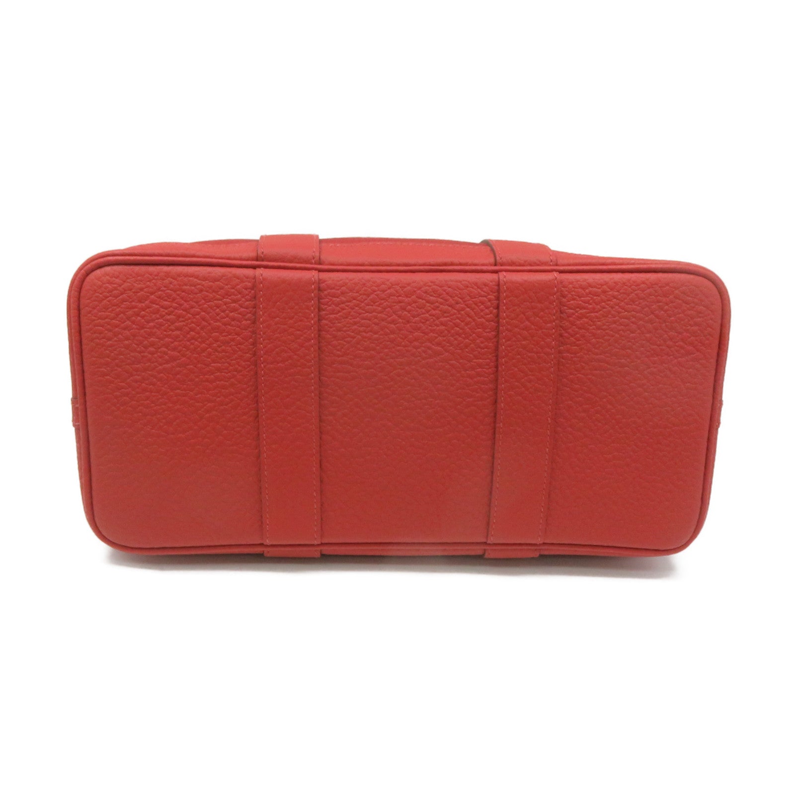 HERMES 帆布Garden Party TPM Tote Bag銀扣手挽袋橙紅色