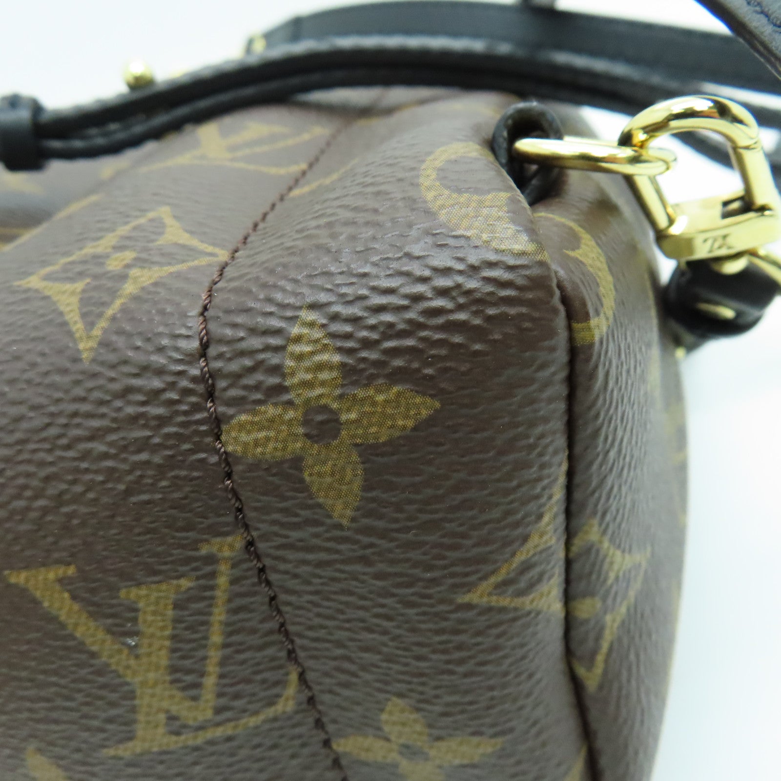 LOUIS VUITTON Monogram Palm Springs Mini金扣背包黑色/啡色