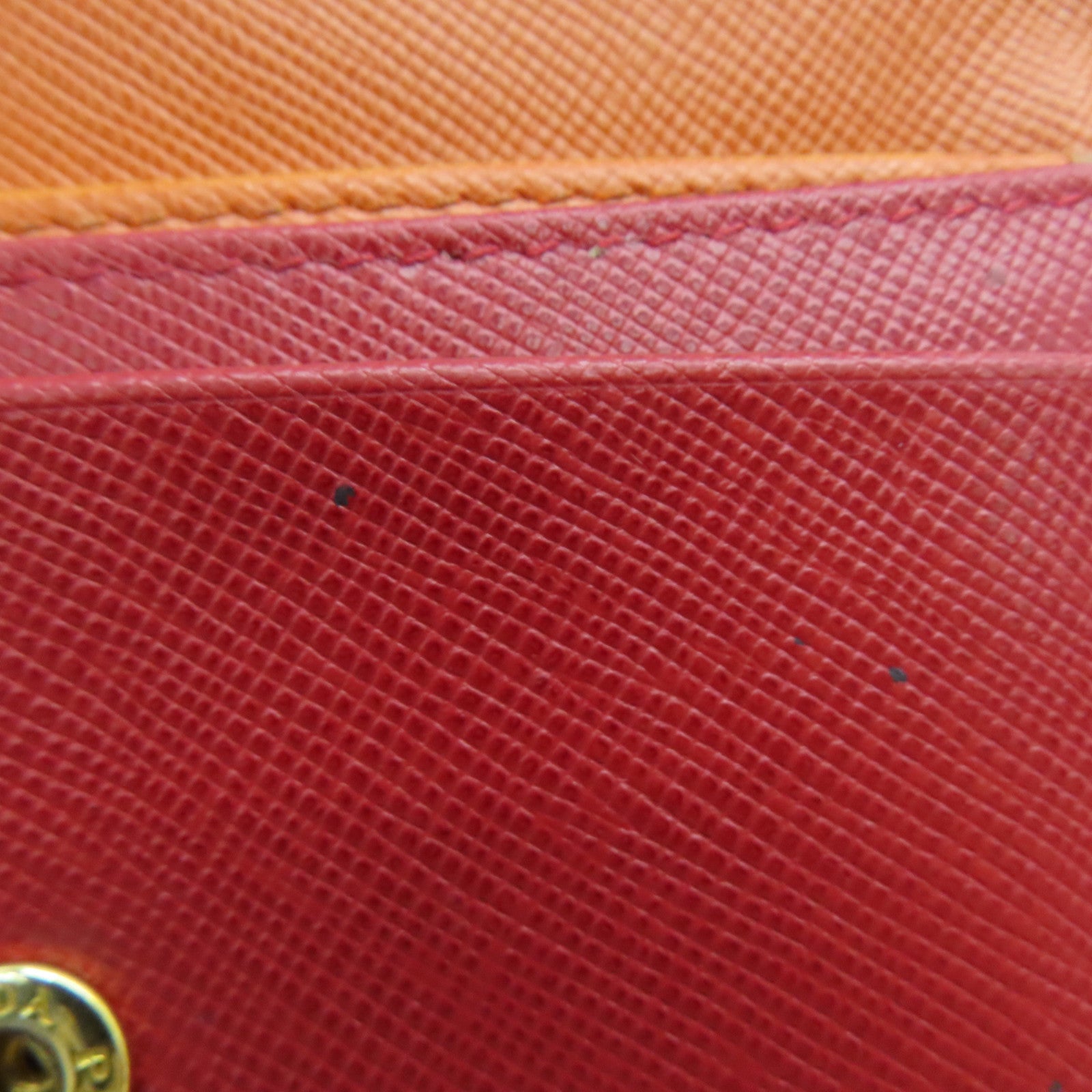 PRADA Saffiano皮革Card Case金扣卡片套紅色
