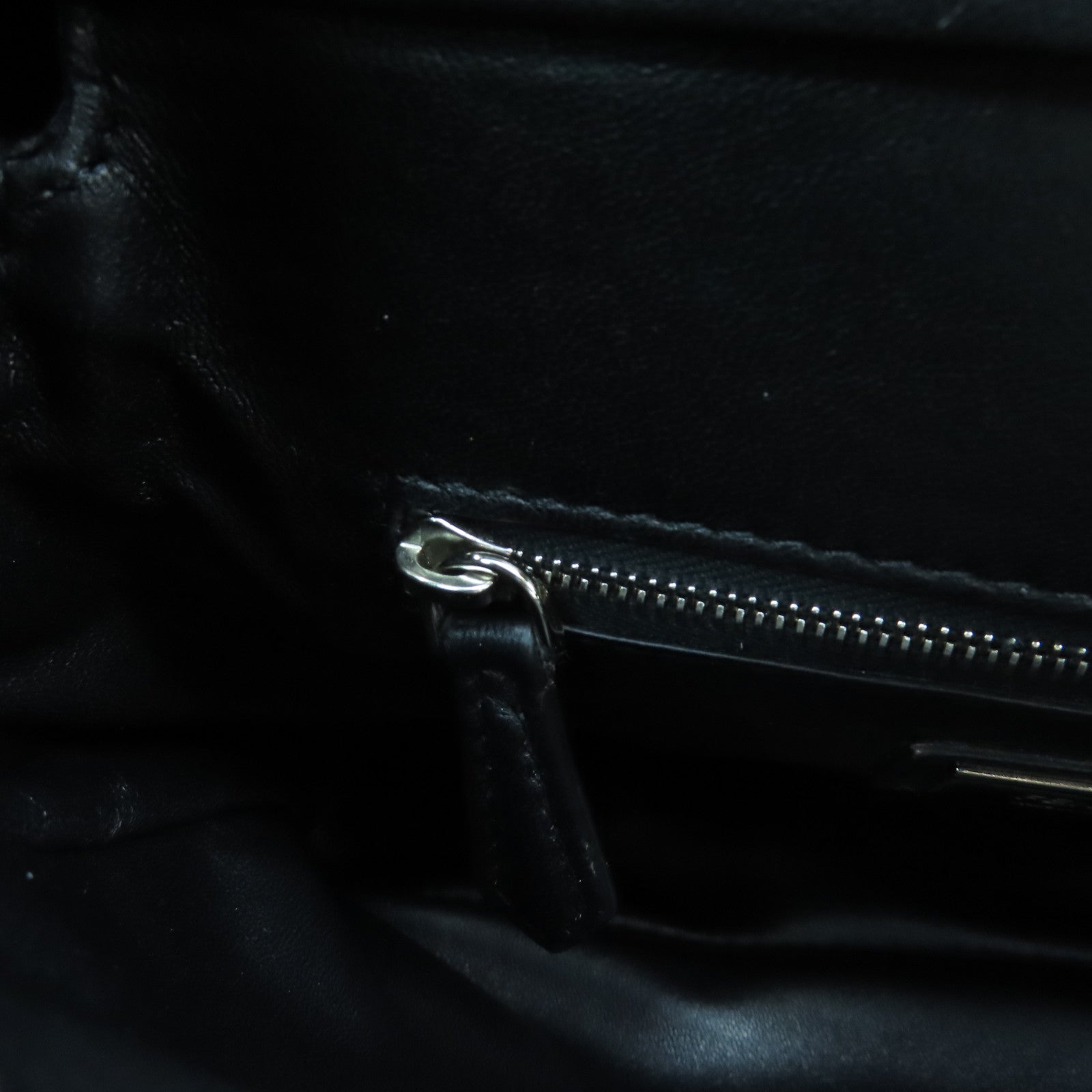 FENDI 牛皮皮革Mini Peekaboo銀扣手挽肩背兩用袋黑色/藍色