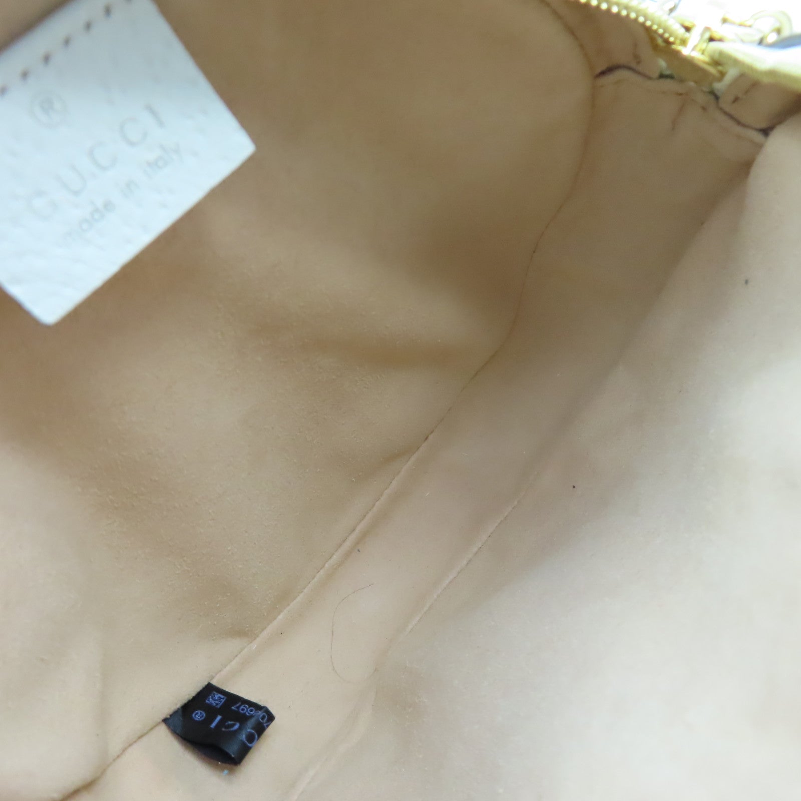 GUCCI 牛皮皮革Ophidia GG Round Shoulder Bag金扣鏈帶肩背袋米白色