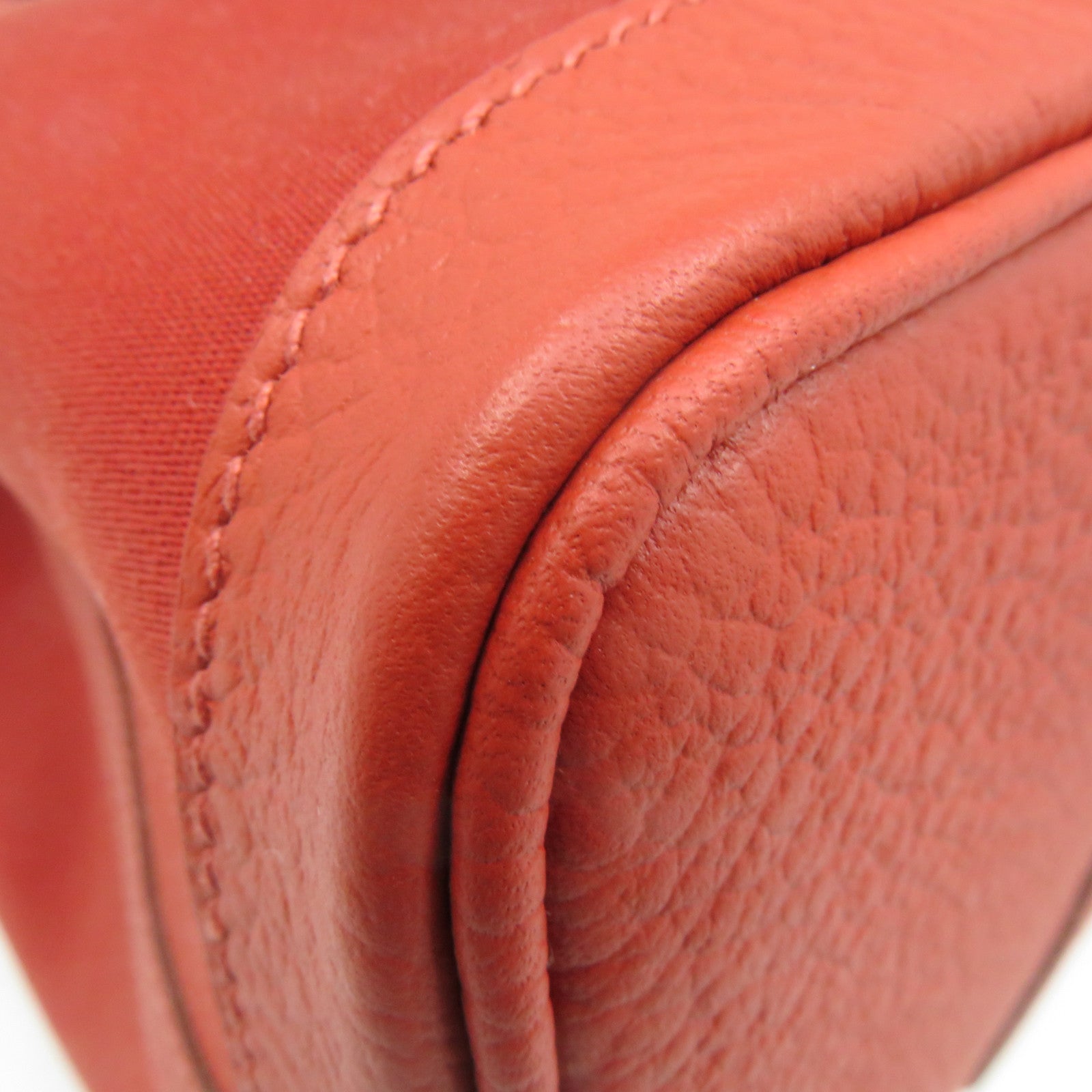 HERMES 帆布Garden Party TPM Tote Bag銀扣手挽袋橙紅色