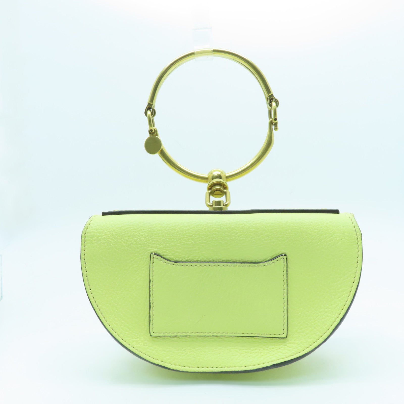 Chloe cowhide leather Nile Minaudiere Bracelet gold buckle handle shoulder bag dual-use yellow