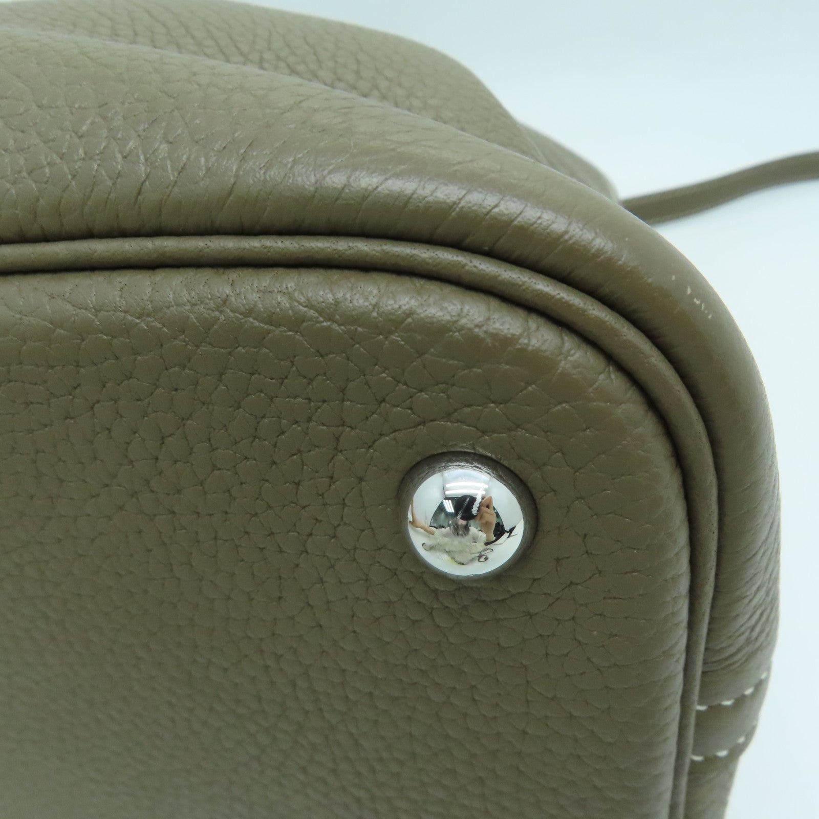 HERMES Togo皮革Bolide 31銀扣手挽肩背兩用袋Etoupe/啡色