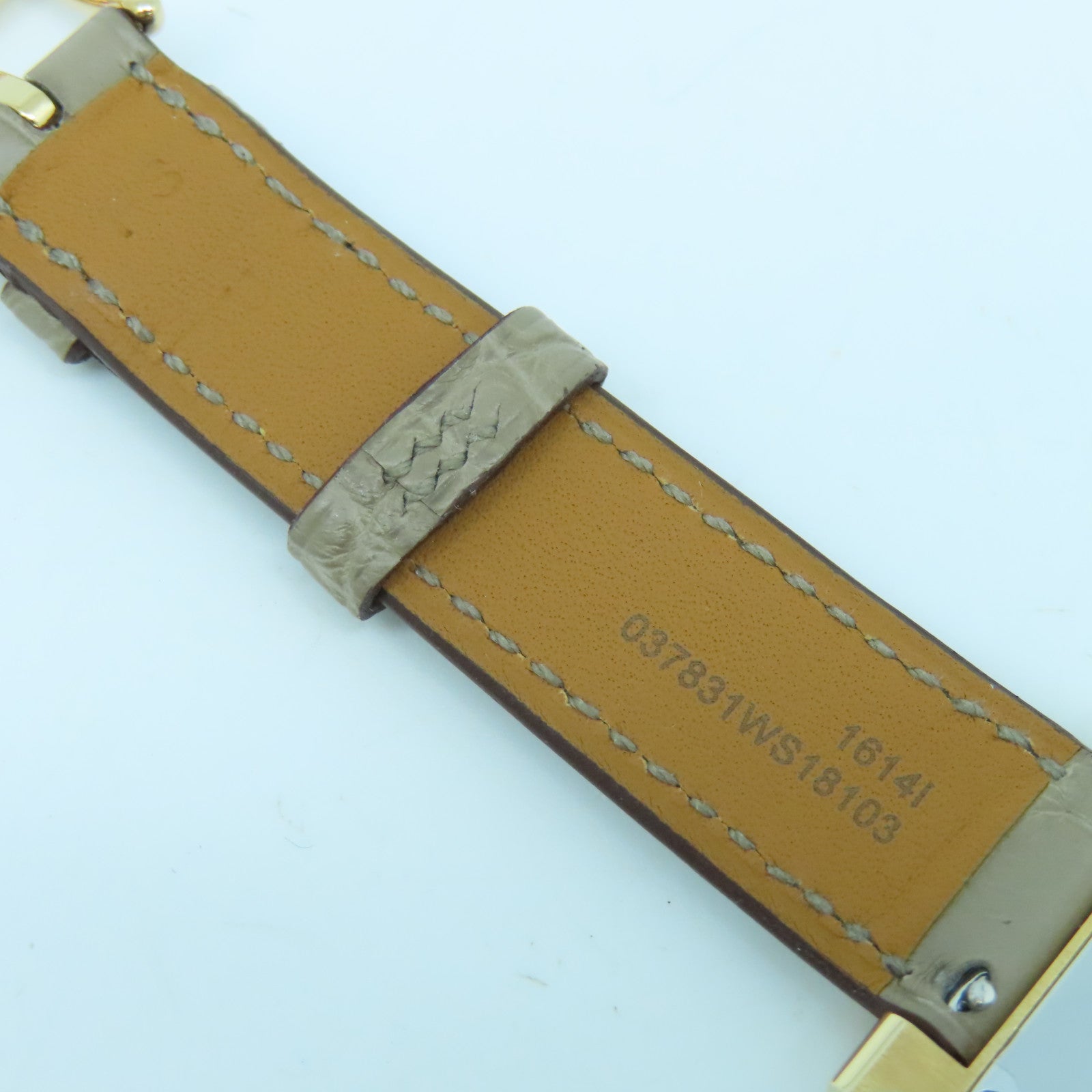 HERMES Heure H Small Stainless Steel/Leather Band Watch Quartz Movement White/Elephant Gray