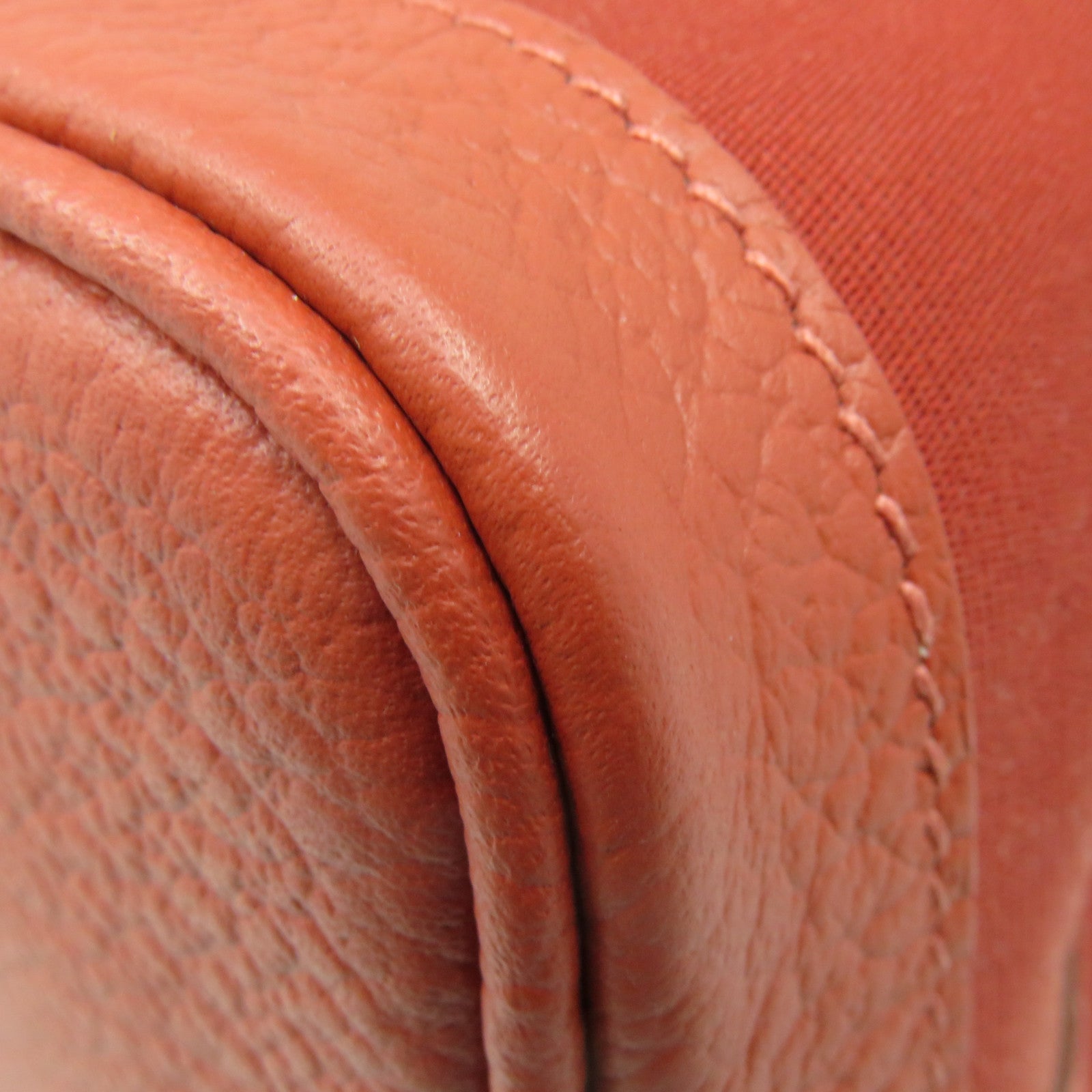 HERMES 帆布Garden Party TPM Tote Bag銀扣手挽袋橙紅色