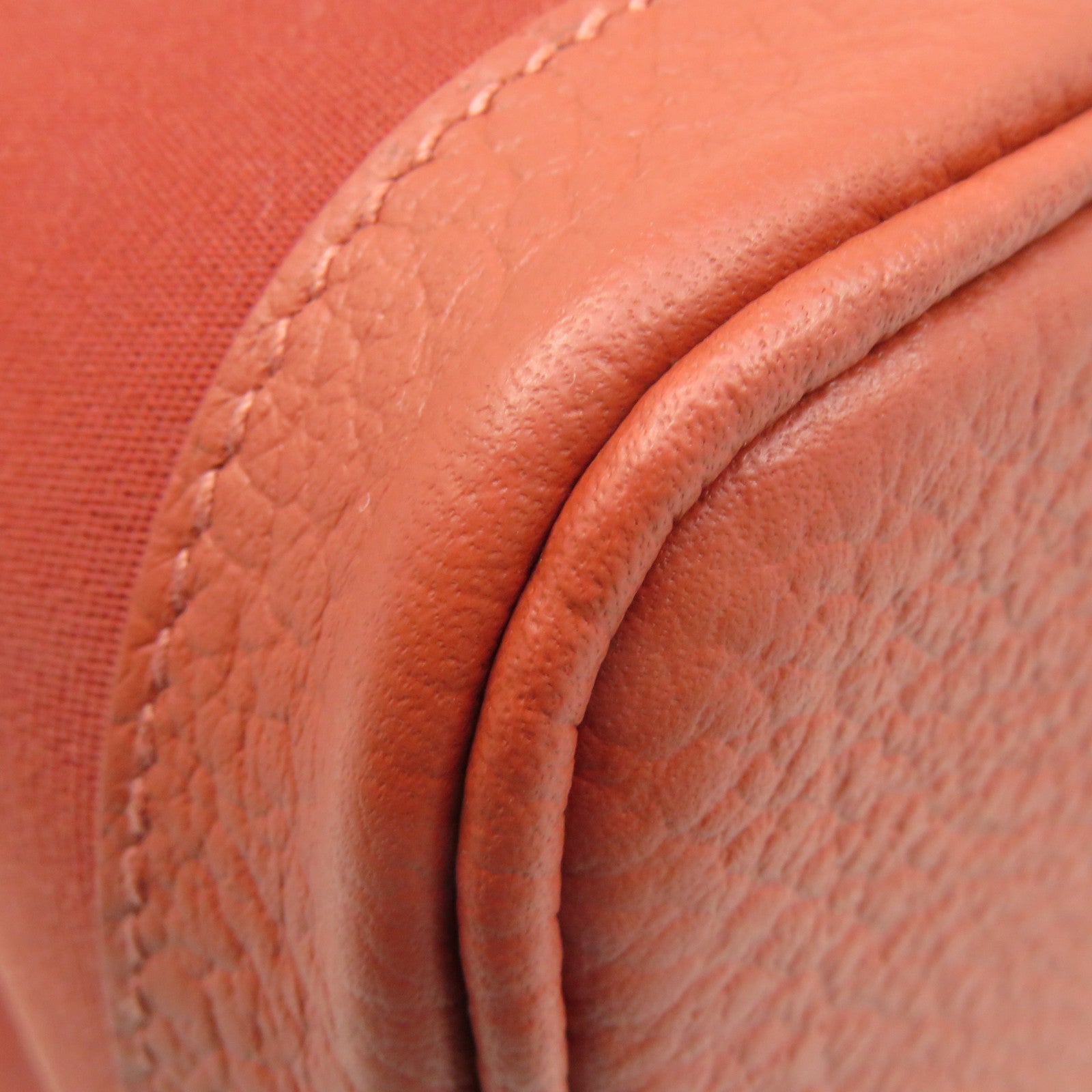 HERMES 帆布Garden Party TPM Tote Bag銀扣手挽袋橙紅色