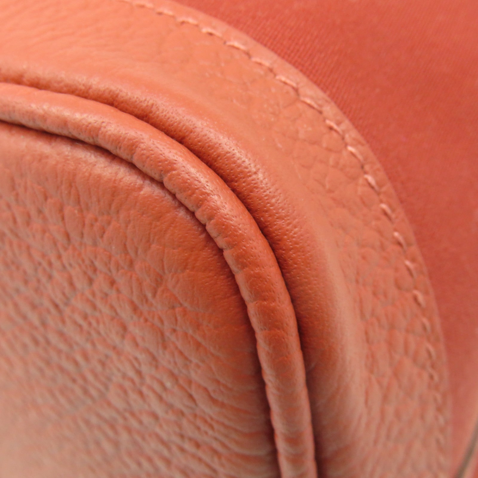 HERMES 帆布Garden Party TPM Tote Bag銀扣手挽袋橙紅色