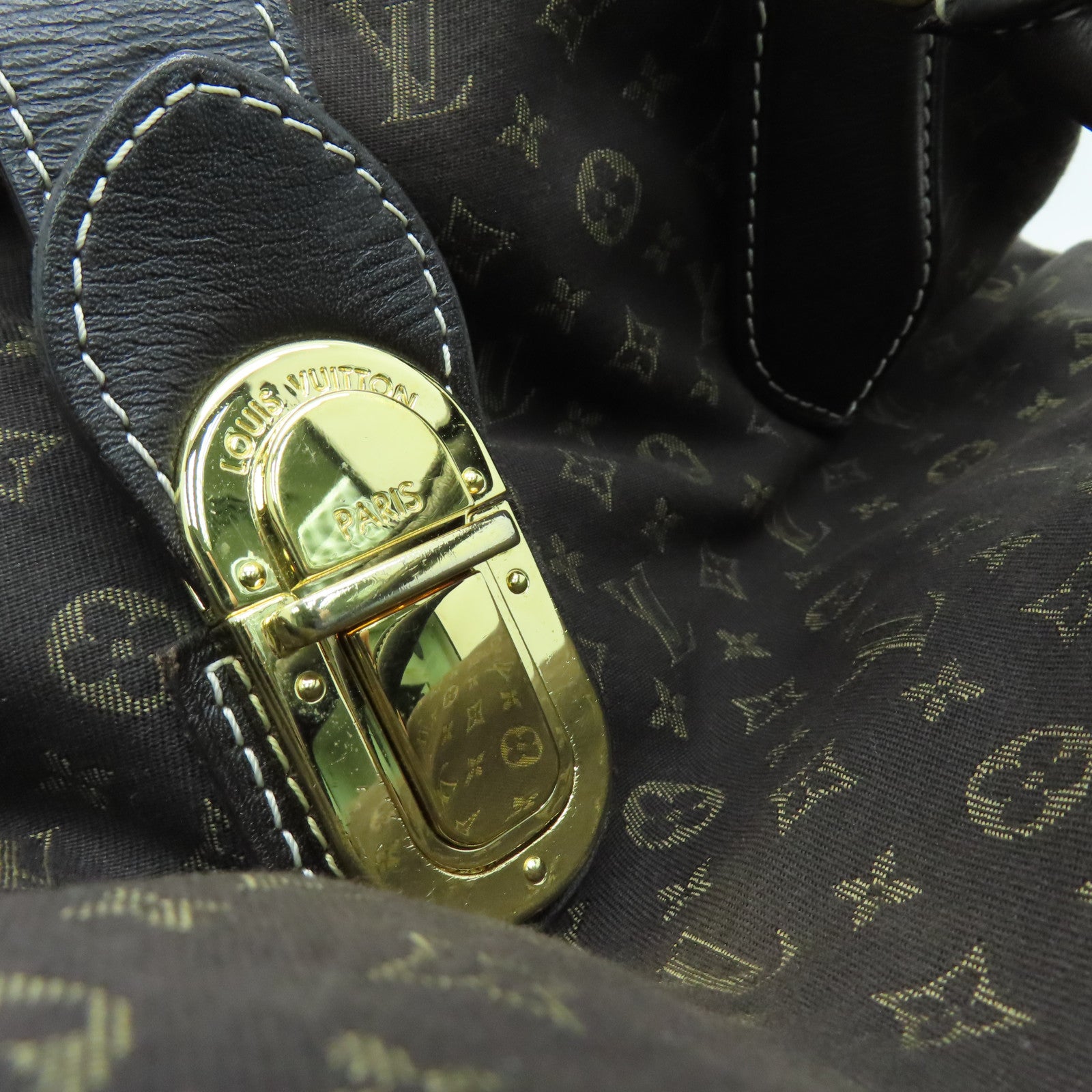 LOUIS VUITTON Monogram Mini Lin Shoulder Bag金扣肩背袋啡色