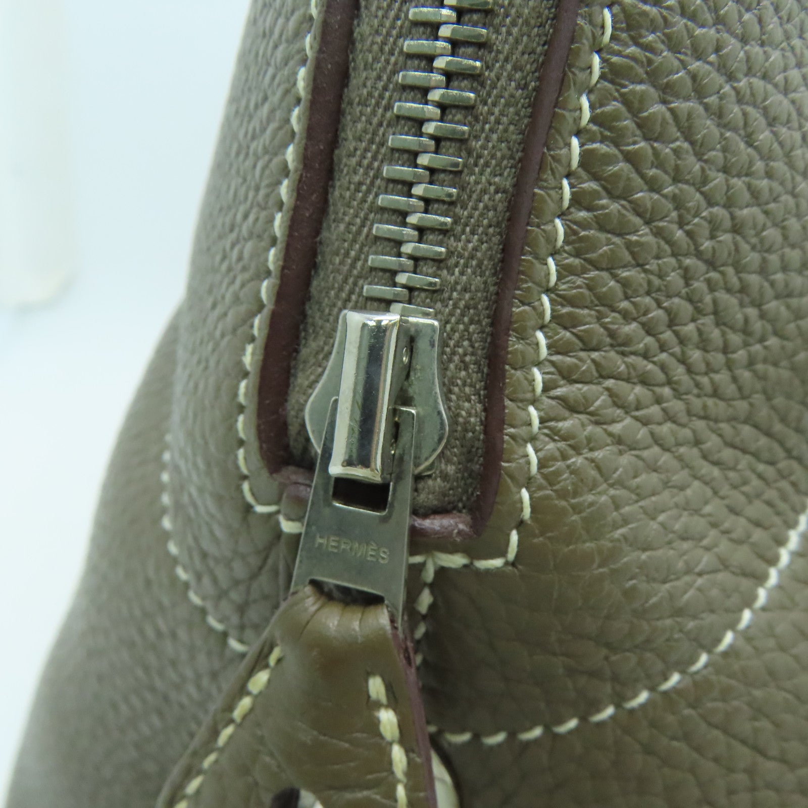 HERMES Togo皮革Bolide 31銀扣手挽肩背兩用袋Etoupe/啡色