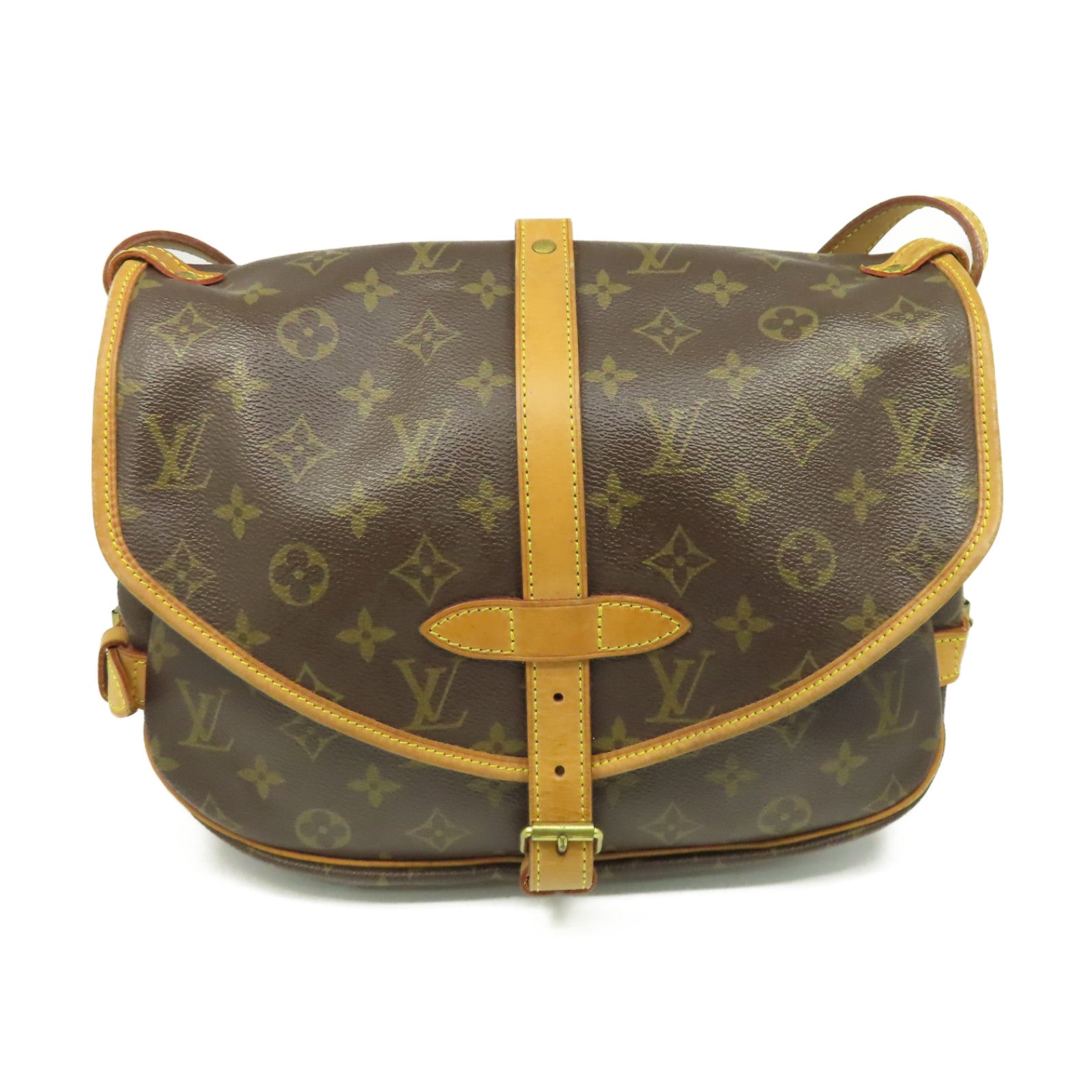 LOUIS VUITTON Monogram Saumur 30 Shoulder Bag金扣肩背袋啡色