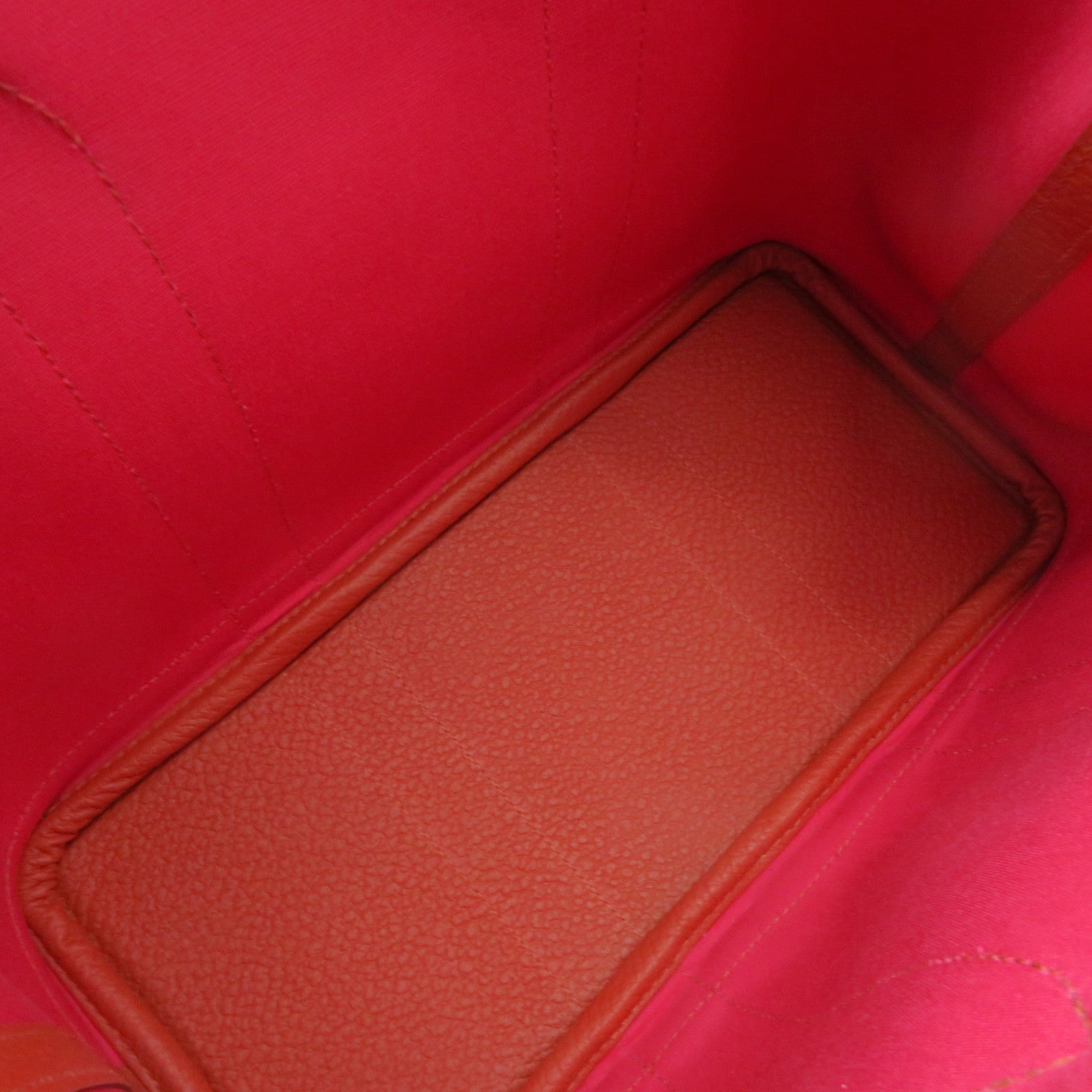 HERMES 帆布Garden Party TPM Tote Bag銀扣手挽袋橙紅色