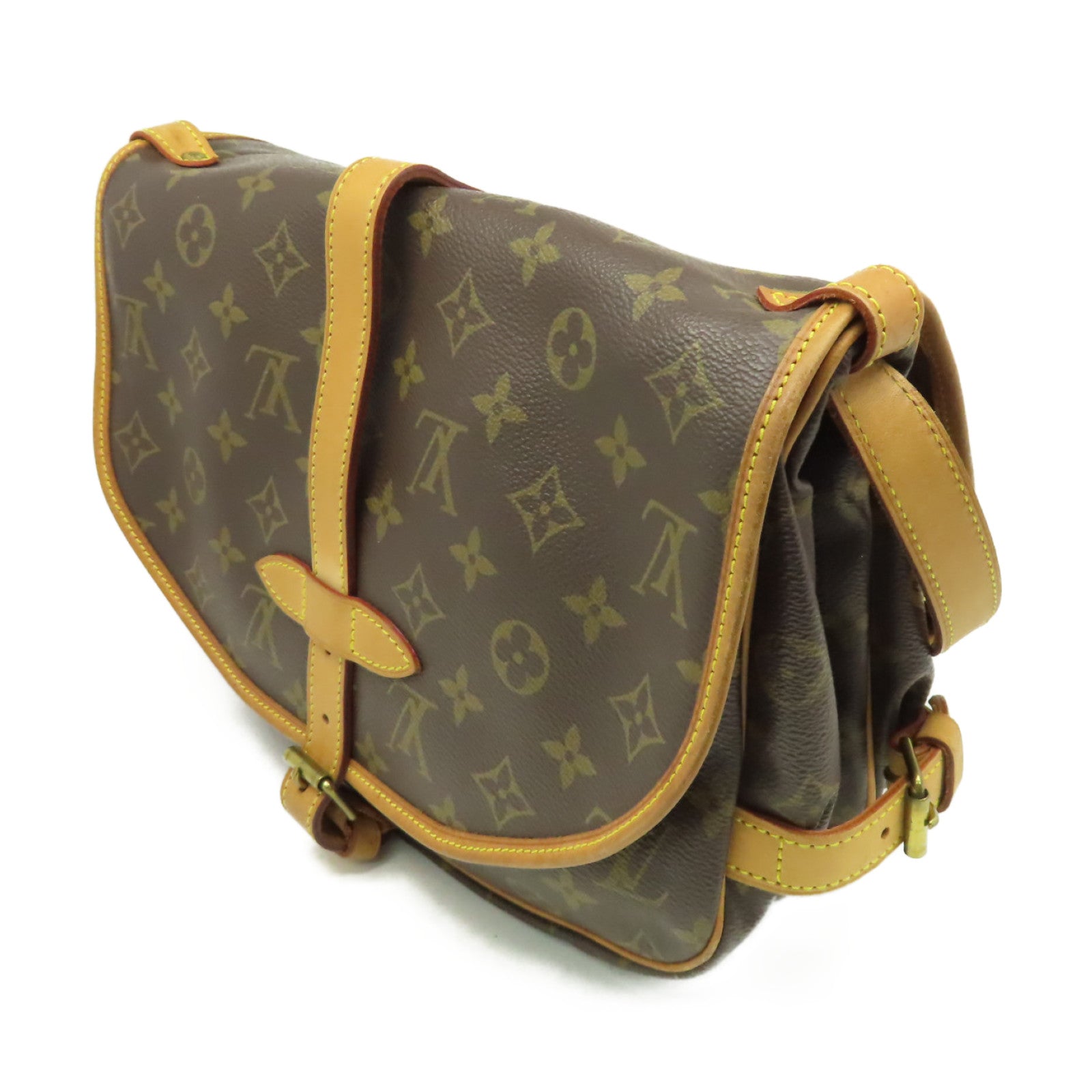 LOUIS VUITTON Monogram Saumur 30 Shoulder Bag金扣肩背袋啡色
