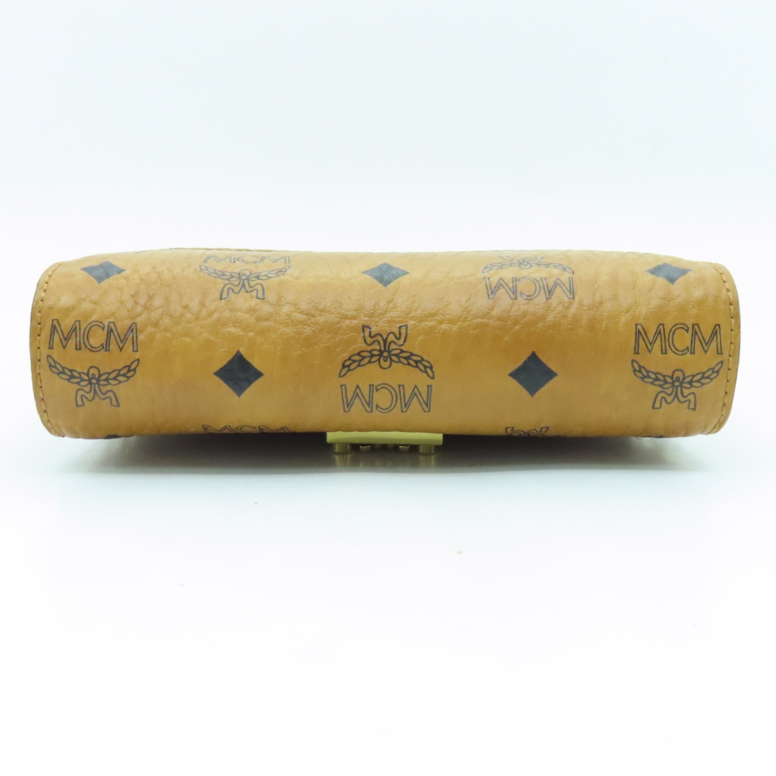 MCM 牛皮皮革Tracy金扣鏈帶肩背袋啡色