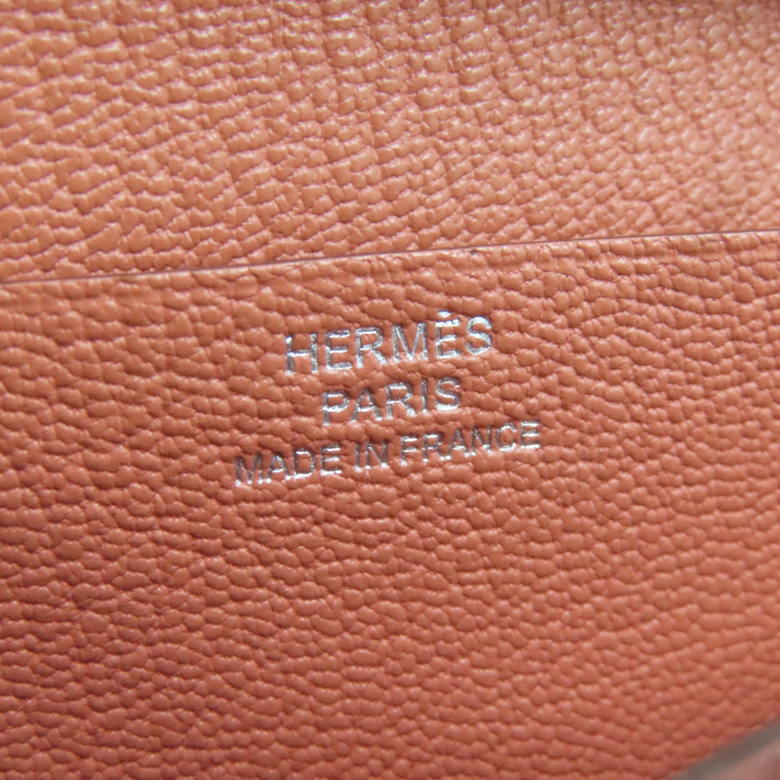 HERMES Chevre皮革Bearn Wallet銀扣長錢包粉紅色