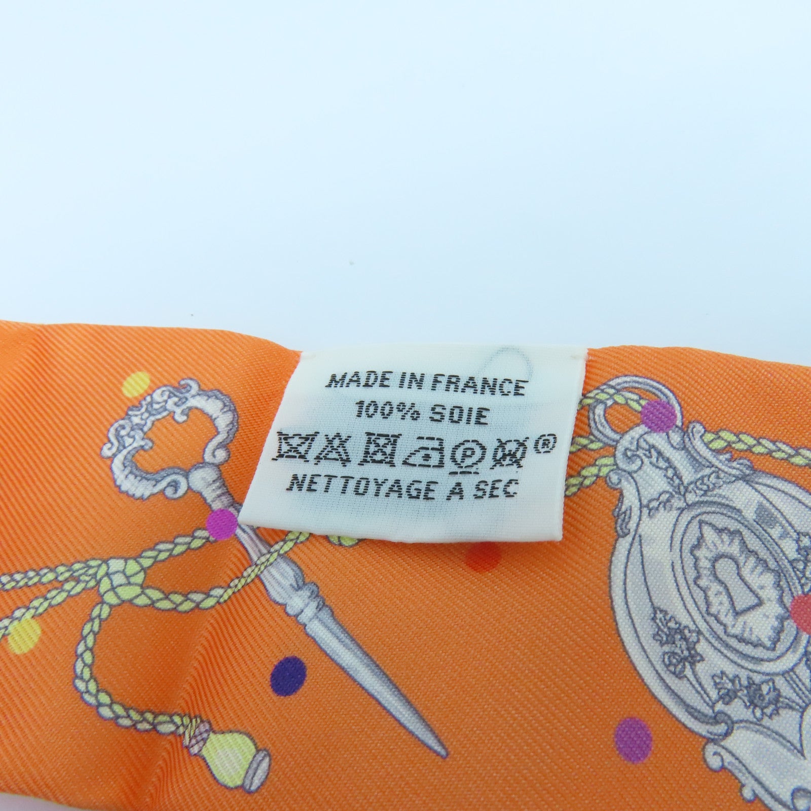 HERMES Silk Twilly Scarf Orange/Color