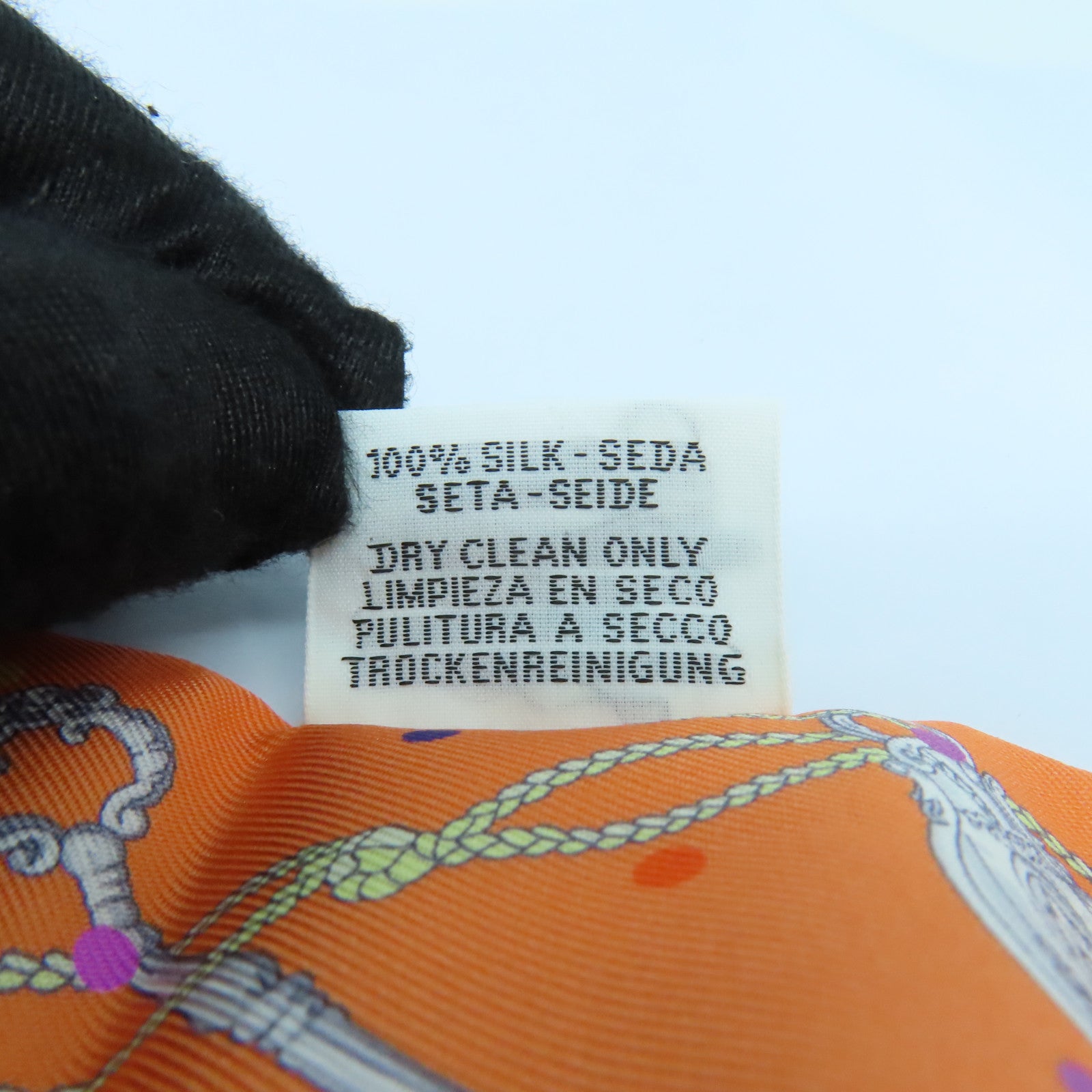 HERMES Silk Twilly Scarf Orange/Color