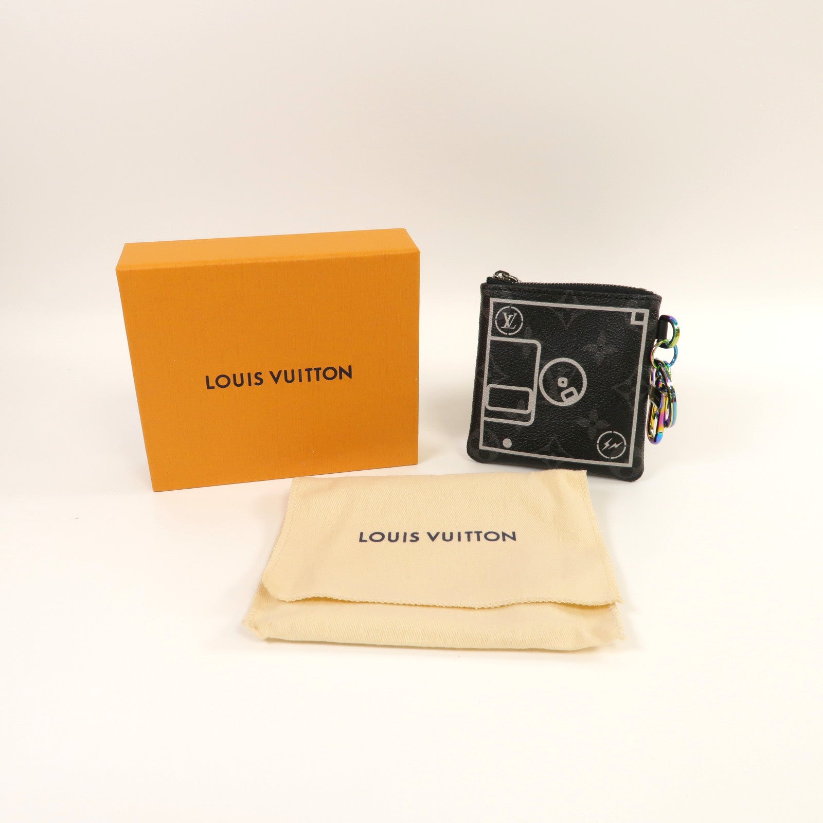 LOUIS VUITTON Monogram Eclipse LV x Fragment Small Purse零錢包黑色