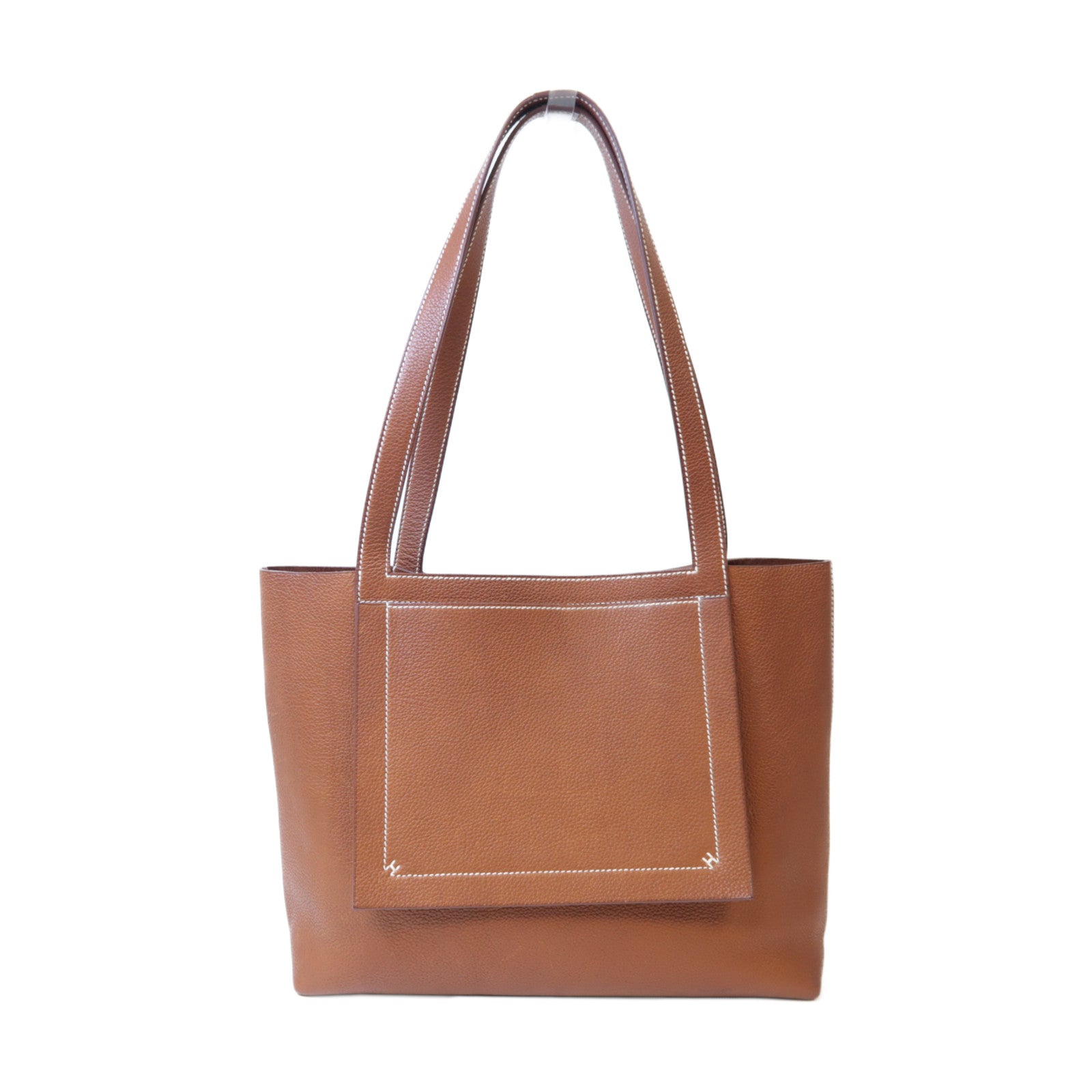 HERMES Barenia皮革Cabasellier 31肩背袋浅褐色