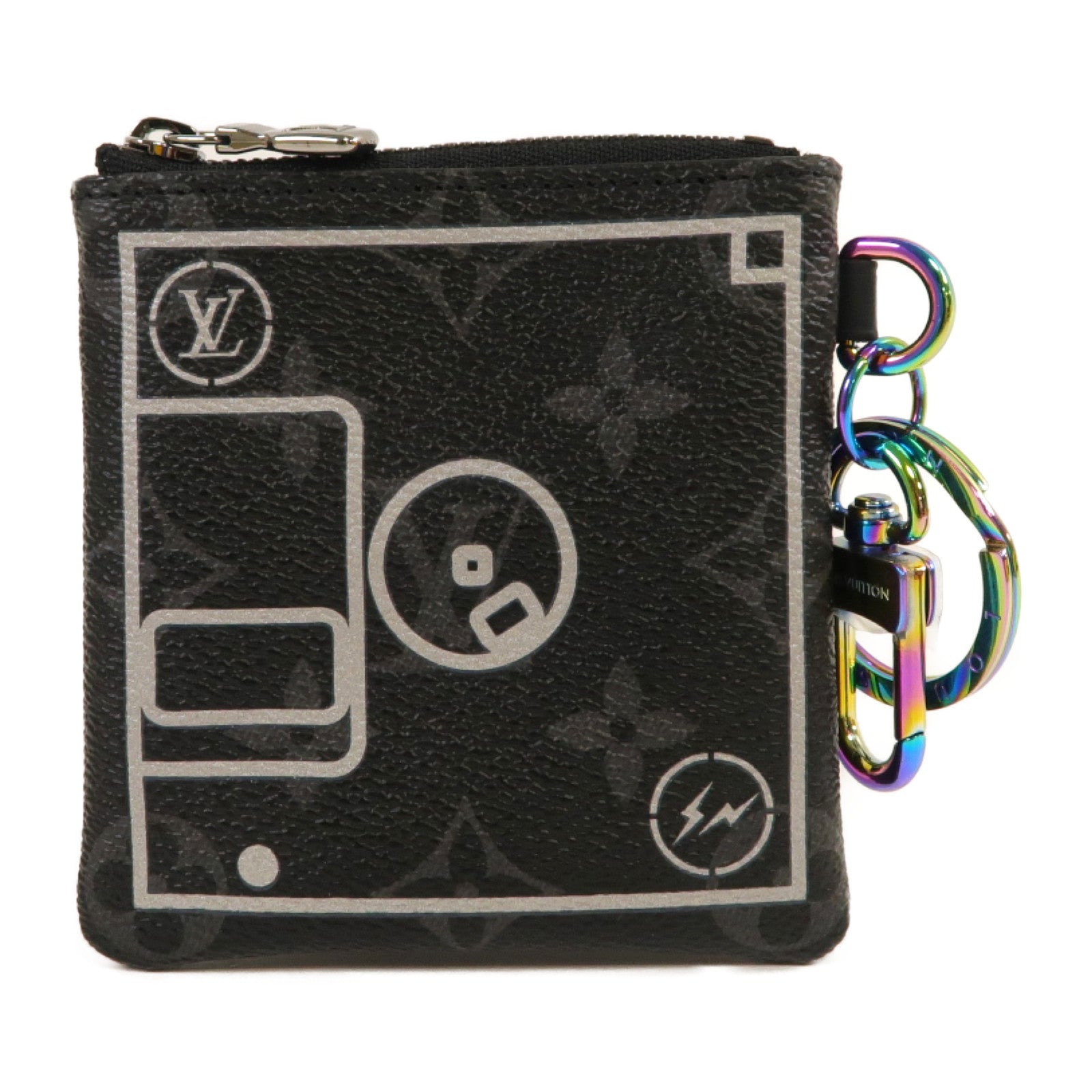 LOUIS VUITTON Monogram Eclipse LV x Fragment Small Purse零錢包黑色