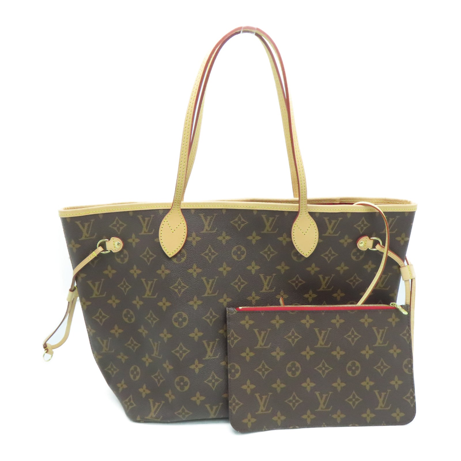 LOUIS VUITTON Monogram Neverfull MM金扣肩背袋/手挽袋