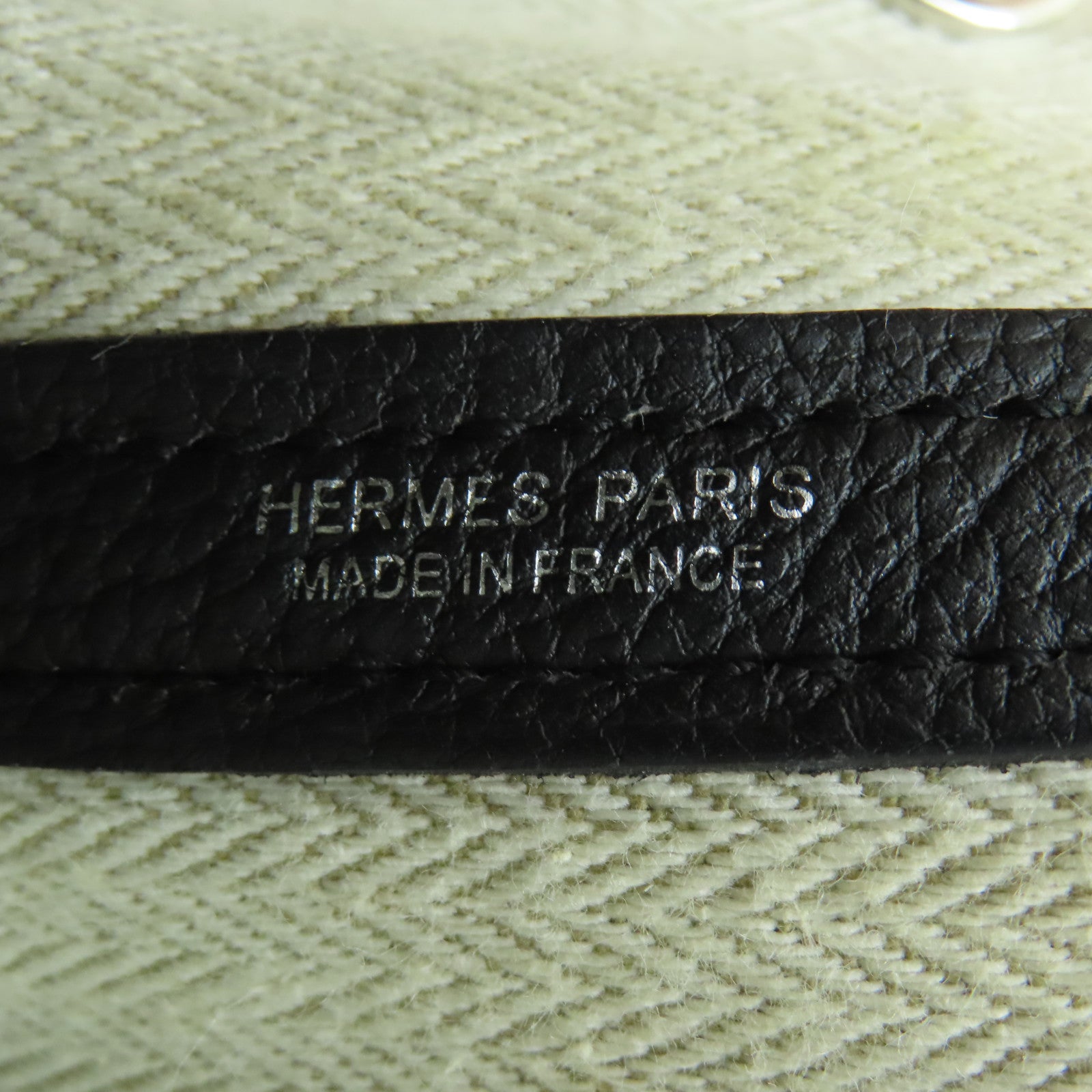 HERMES Negonda皮革GardenParty PM銀扣手挽袋Noir黑色