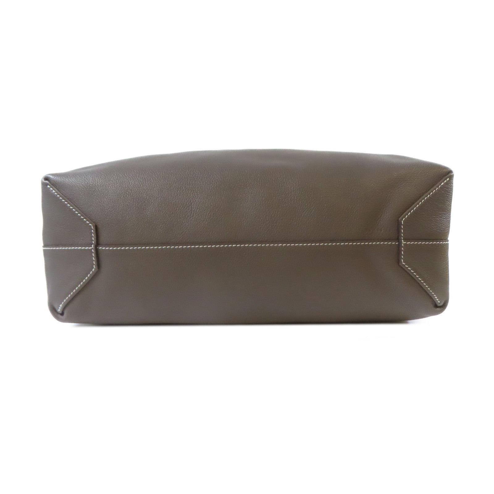 HERMES Clemence皮革Double Sens手挽袋灰色