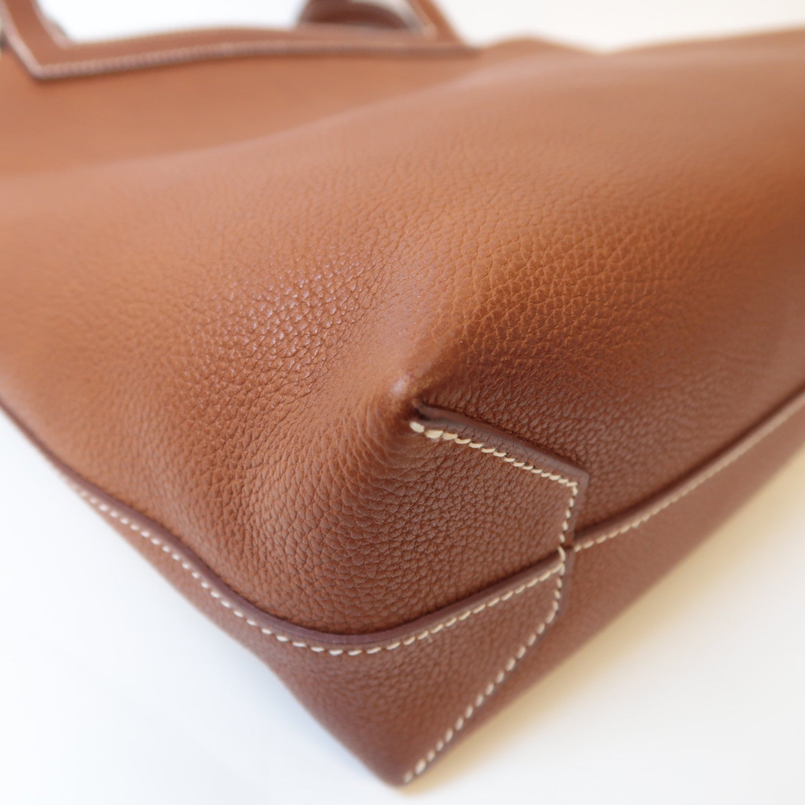 HERMES Barenia皮革Cabasellier 31肩背袋浅褐色