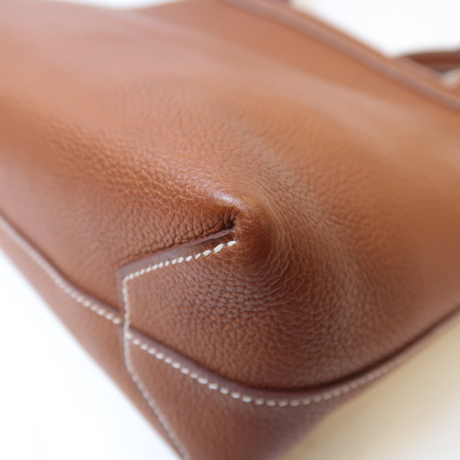 HERMES Barenia皮革Cabasellier 31肩背袋浅褐色