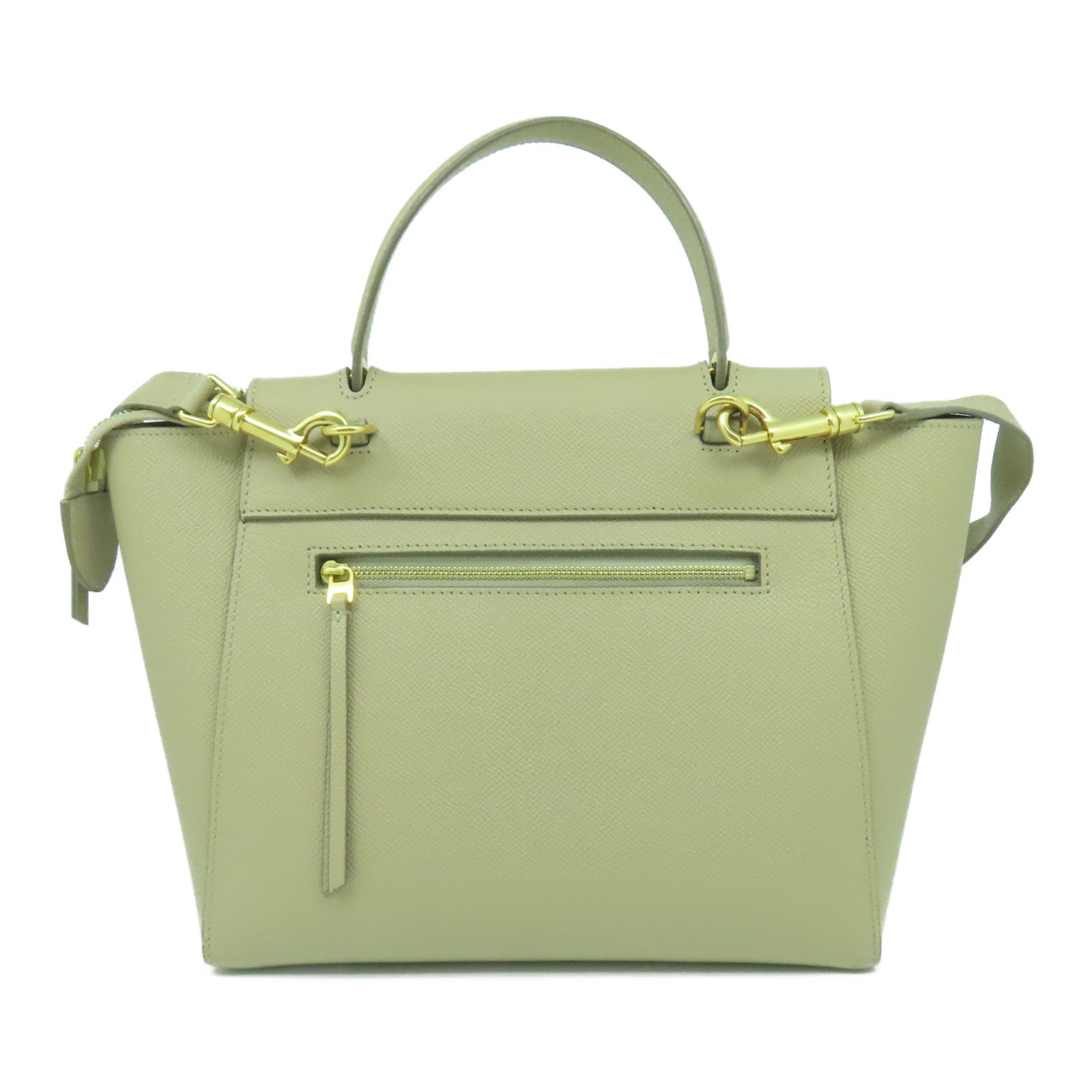 CELINE 牛皮皮革Belt Bag金扣手挽肩背兩用袋米色