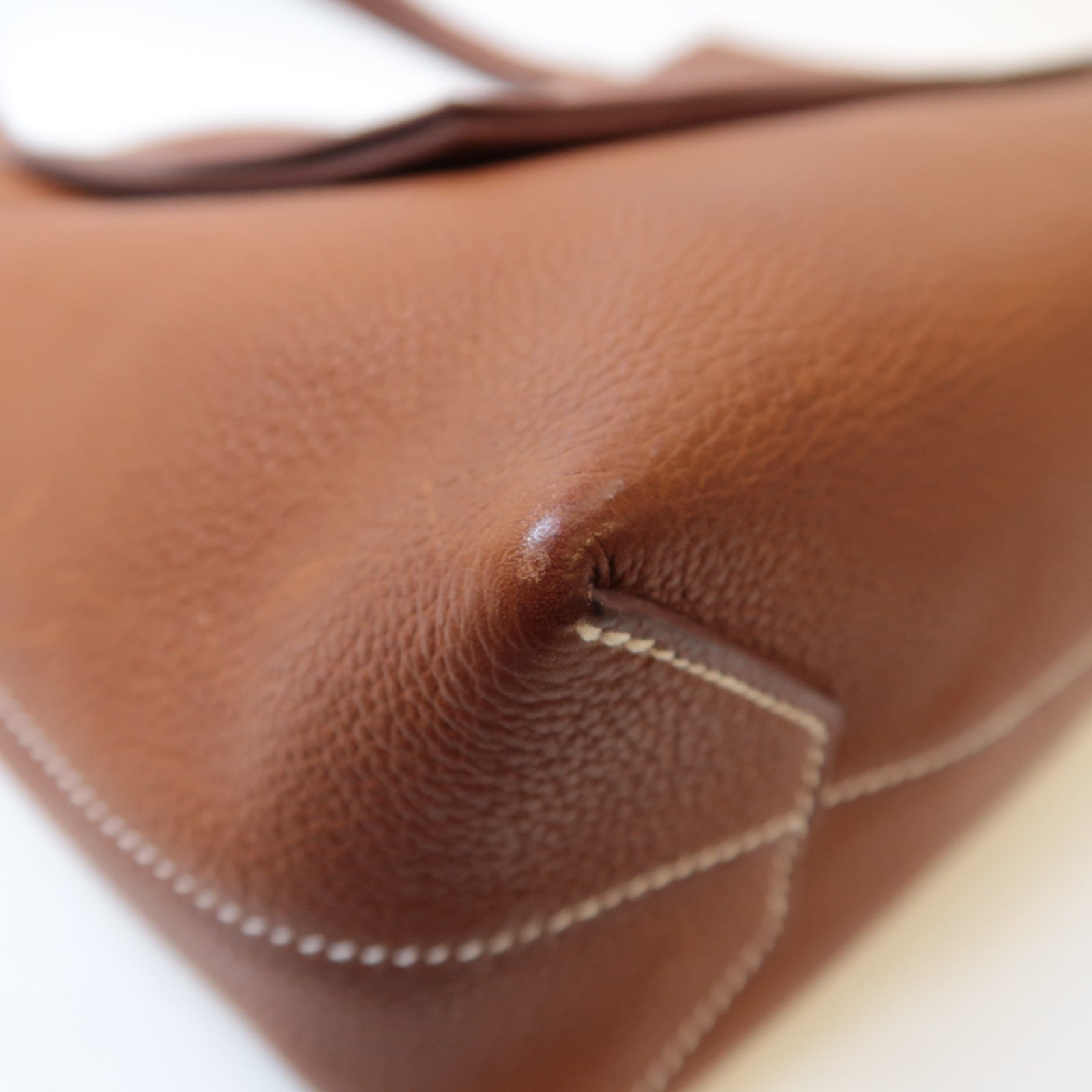 HERMES Barenia皮革Cabasellier 31肩背袋浅褐色