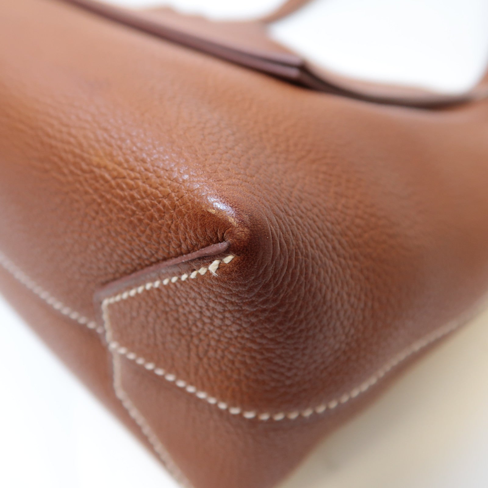 HERMES Barenia皮革Cabasellier 31肩背袋浅褐色