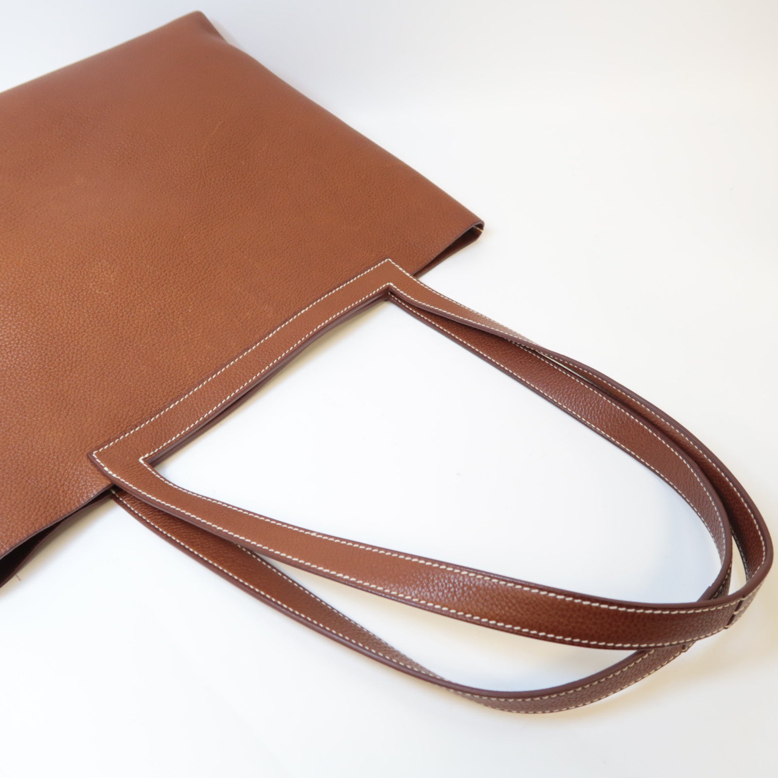 HERMES Barenia皮革Cabasellier 31肩背袋浅褐色