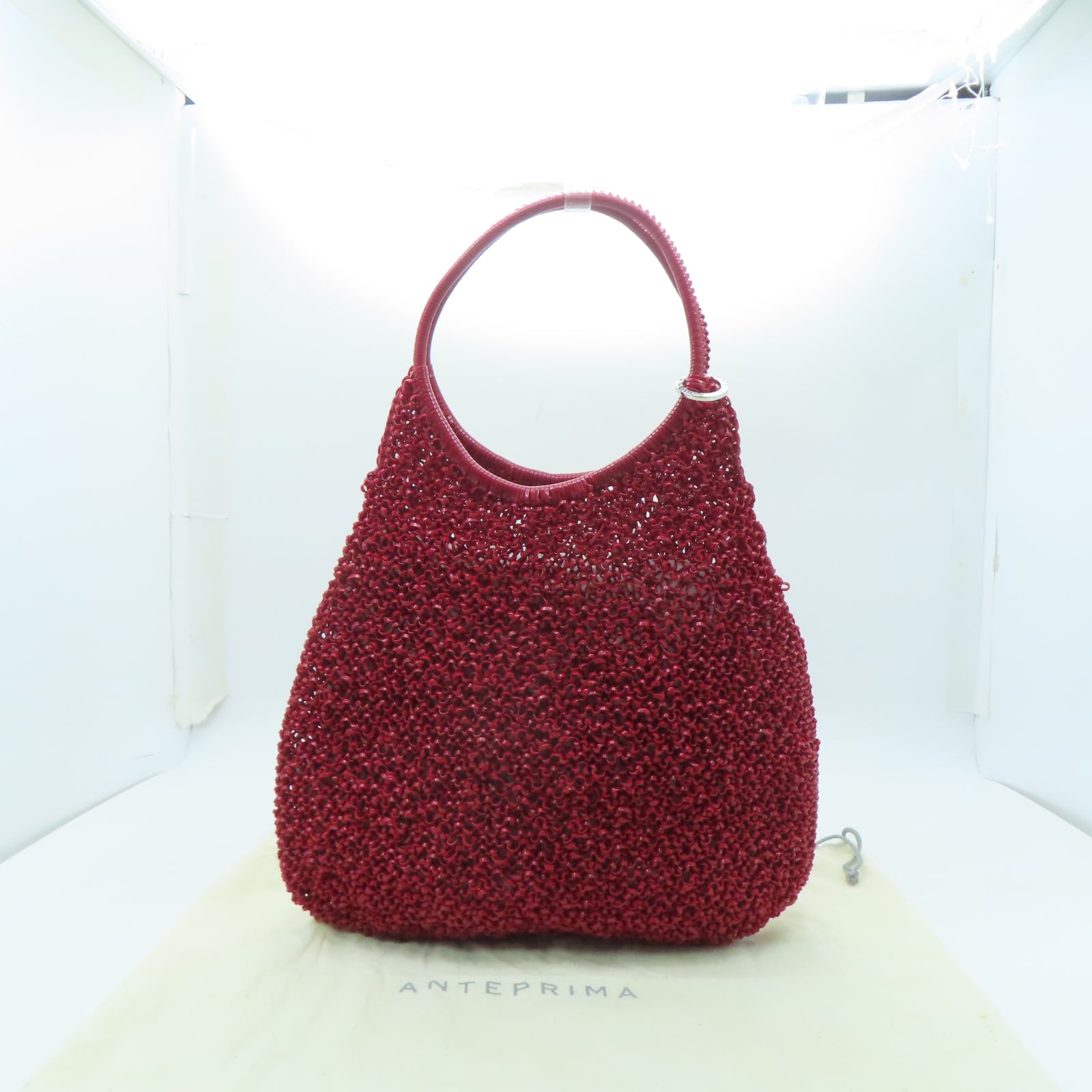 ANTEPRIMA PVC Wirebag銀扣手挽袋紅色