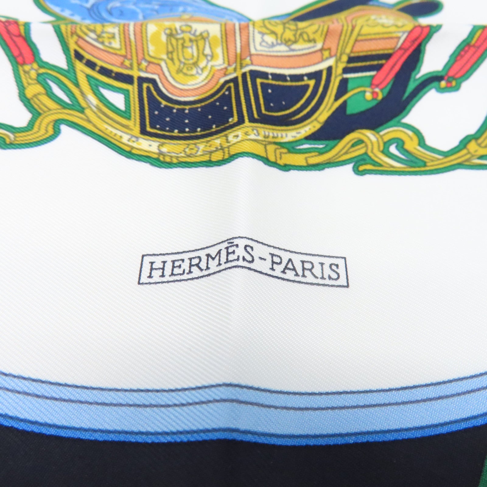 HERMES 丝质Scarf 45x45丝巾黑色/白色/绿色