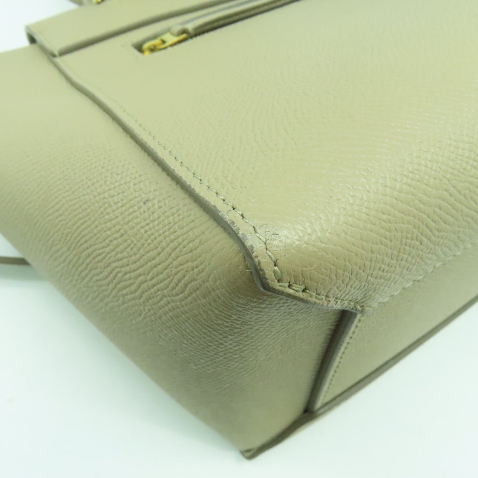 CELINE 牛皮皮革Belt Bag金扣手挽肩背兩用袋米色