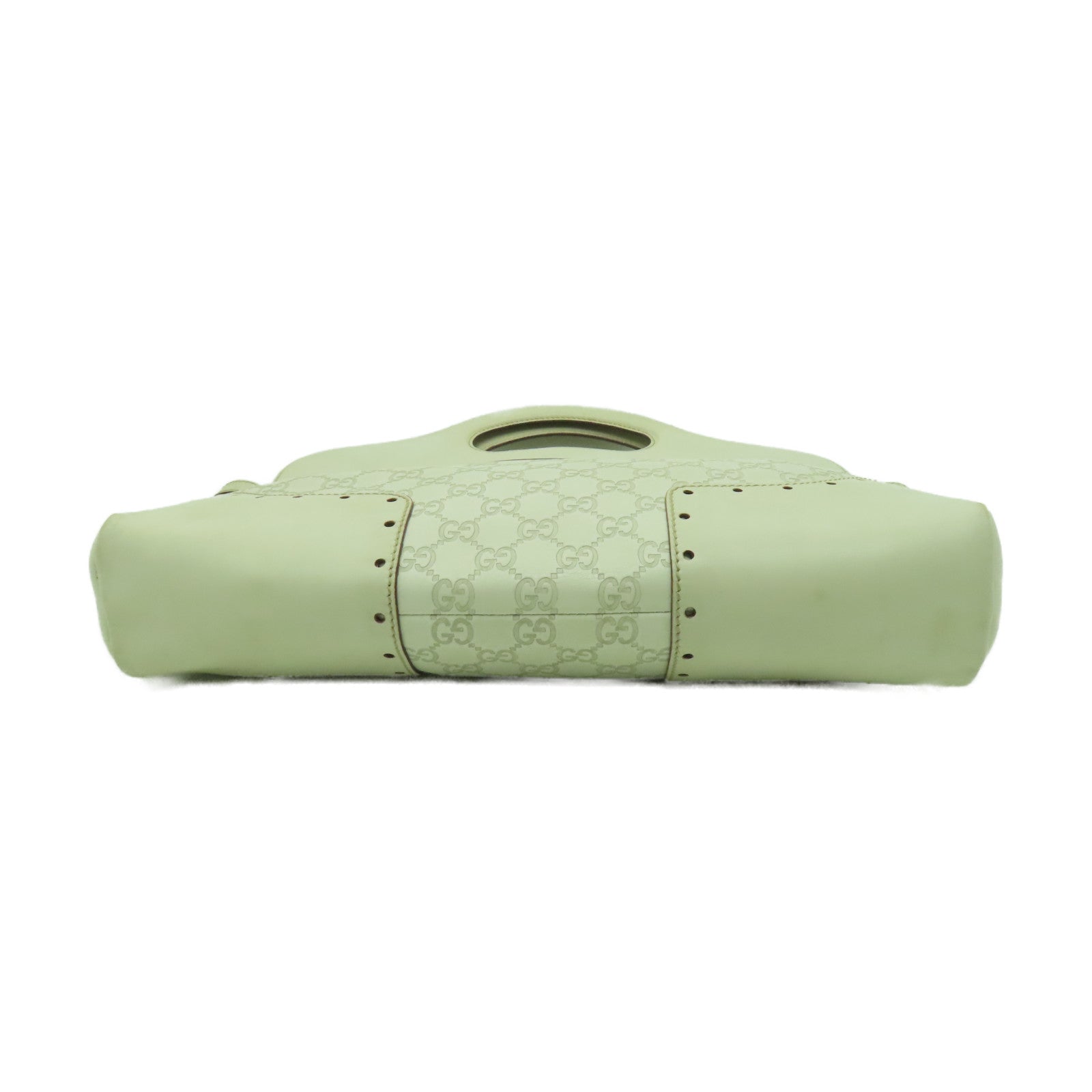 GUCCI Guccissima皮革Hand Bag金扣手挽袋白色