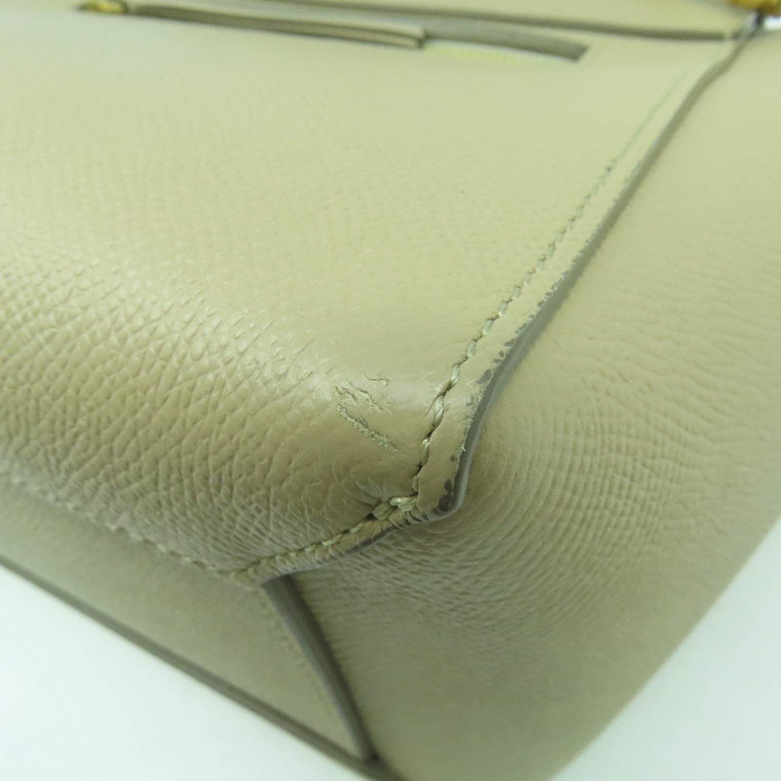 CELINE 牛皮皮革Belt Bag金扣手挽肩背兩用袋米色