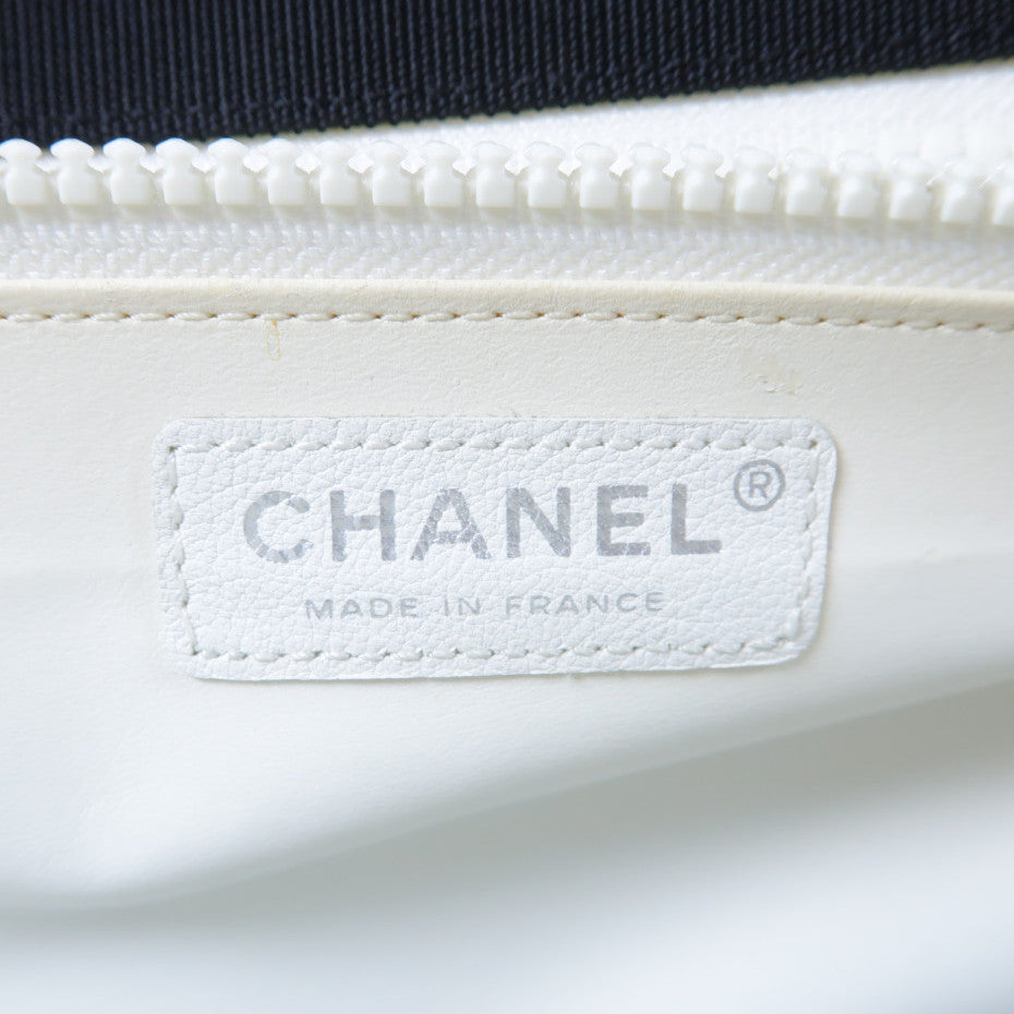 CHANEL 帆布Tote Bag銀扣肩背袋粉紅色