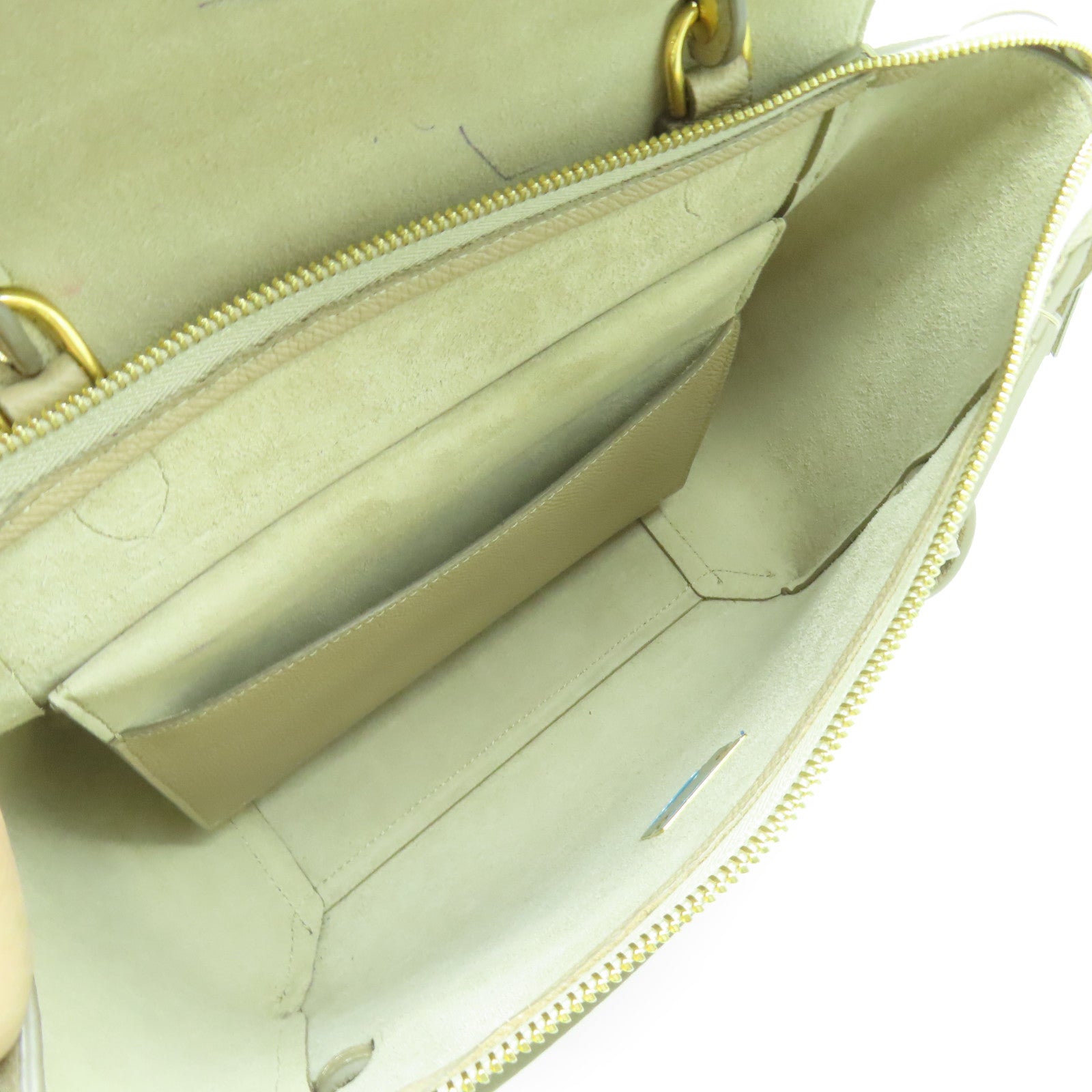 CELINE 牛皮皮革Belt Bag金扣手挽肩背兩用袋米色