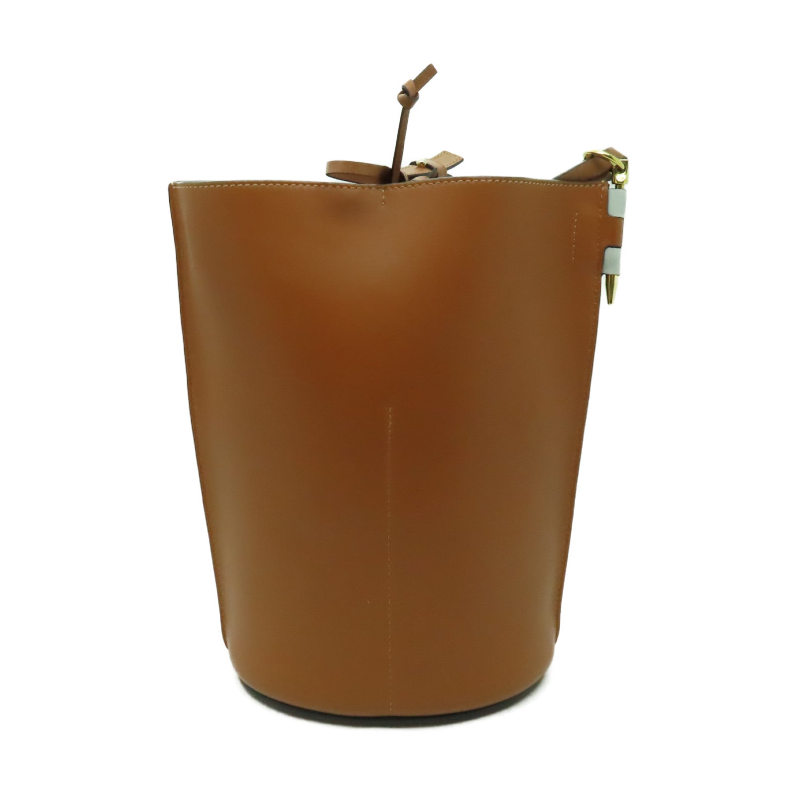 LOEWE 【激減優惠】牛皮皮革Gate Anagram Bucket金扣肩背袋白色/啡色