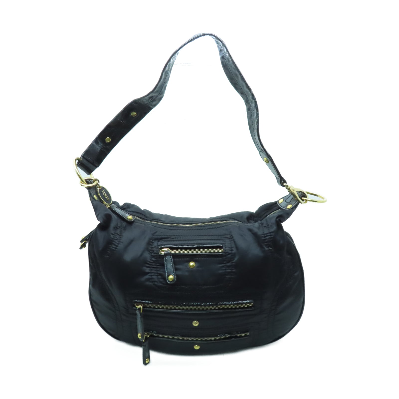 TOD’S 尼龍Shoulder Bag金扣肩背袋黑色
