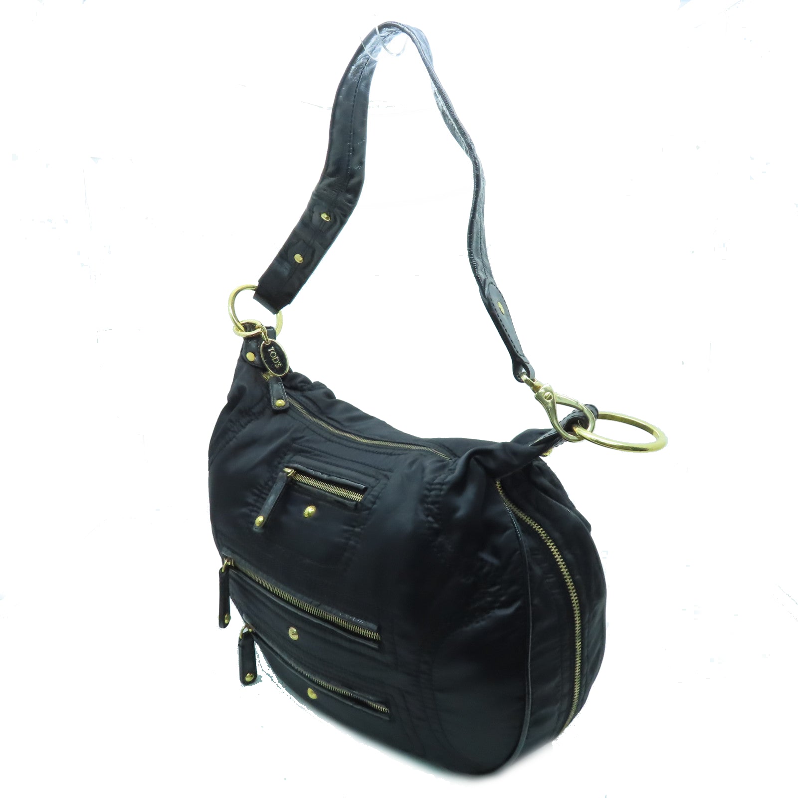 TOD’S 尼龍Shoulder Bag金扣肩背袋黑色